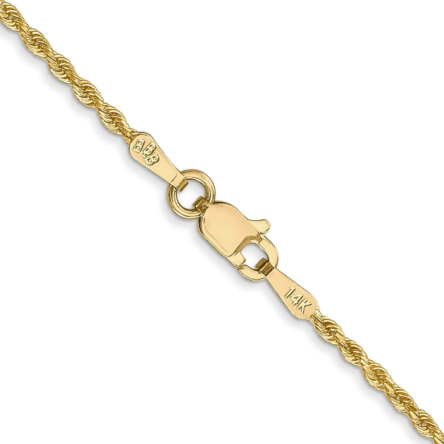 14k Yellow Gold 1.50mm Diamond Cut Rope Chain