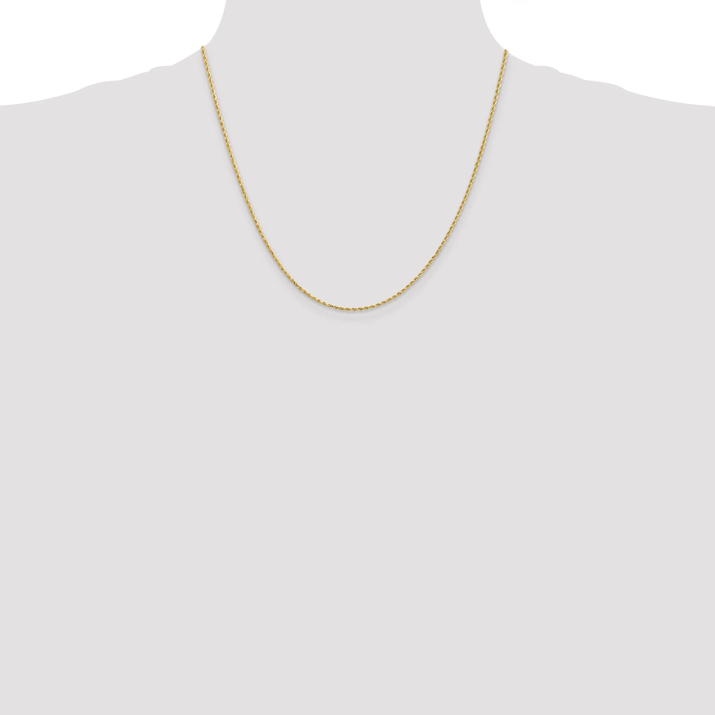 14k Yellow Gold 1.50mm Diamond Cut Rope Chain