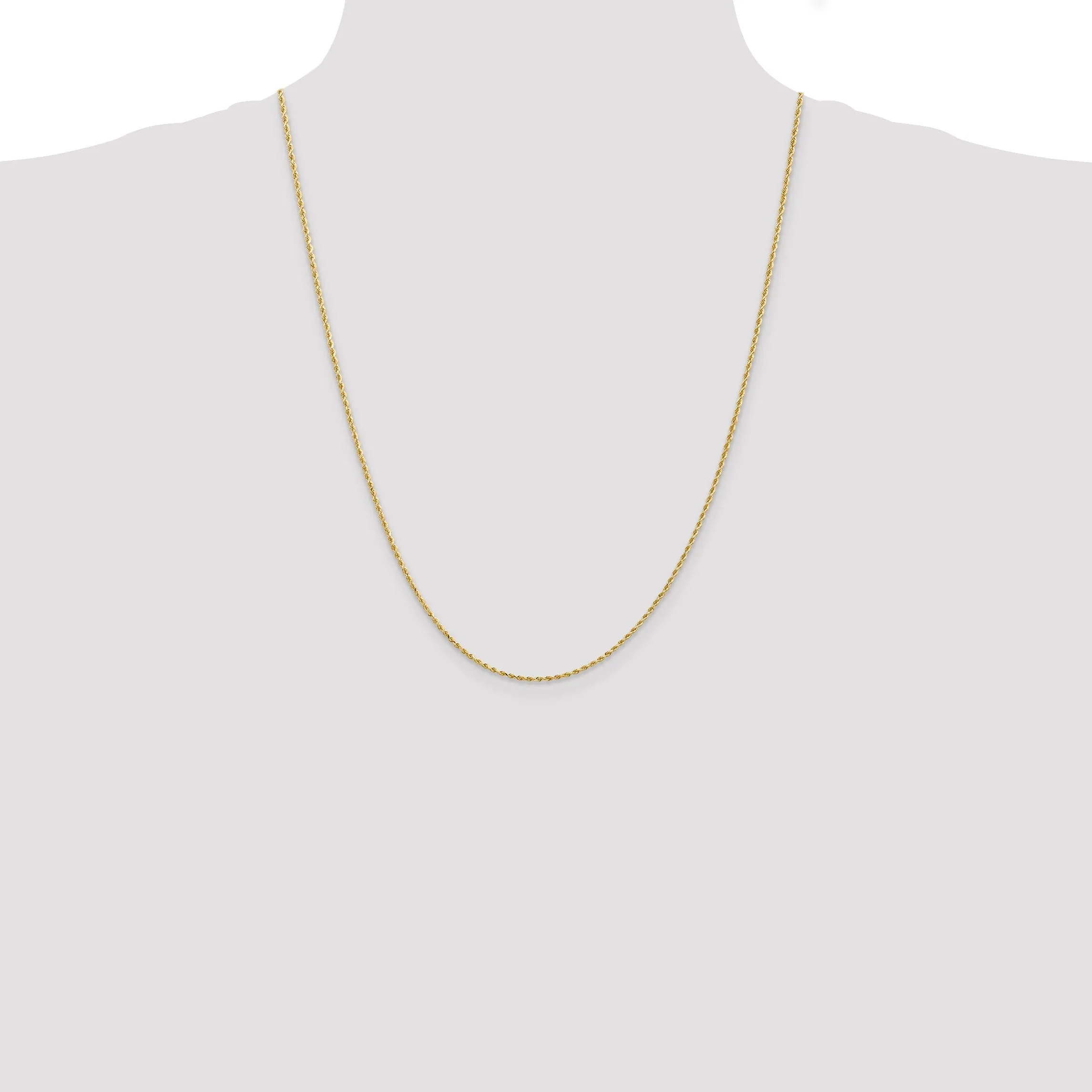 14k Yellow Gold 1.50mm Diamond Cut Rope Chain