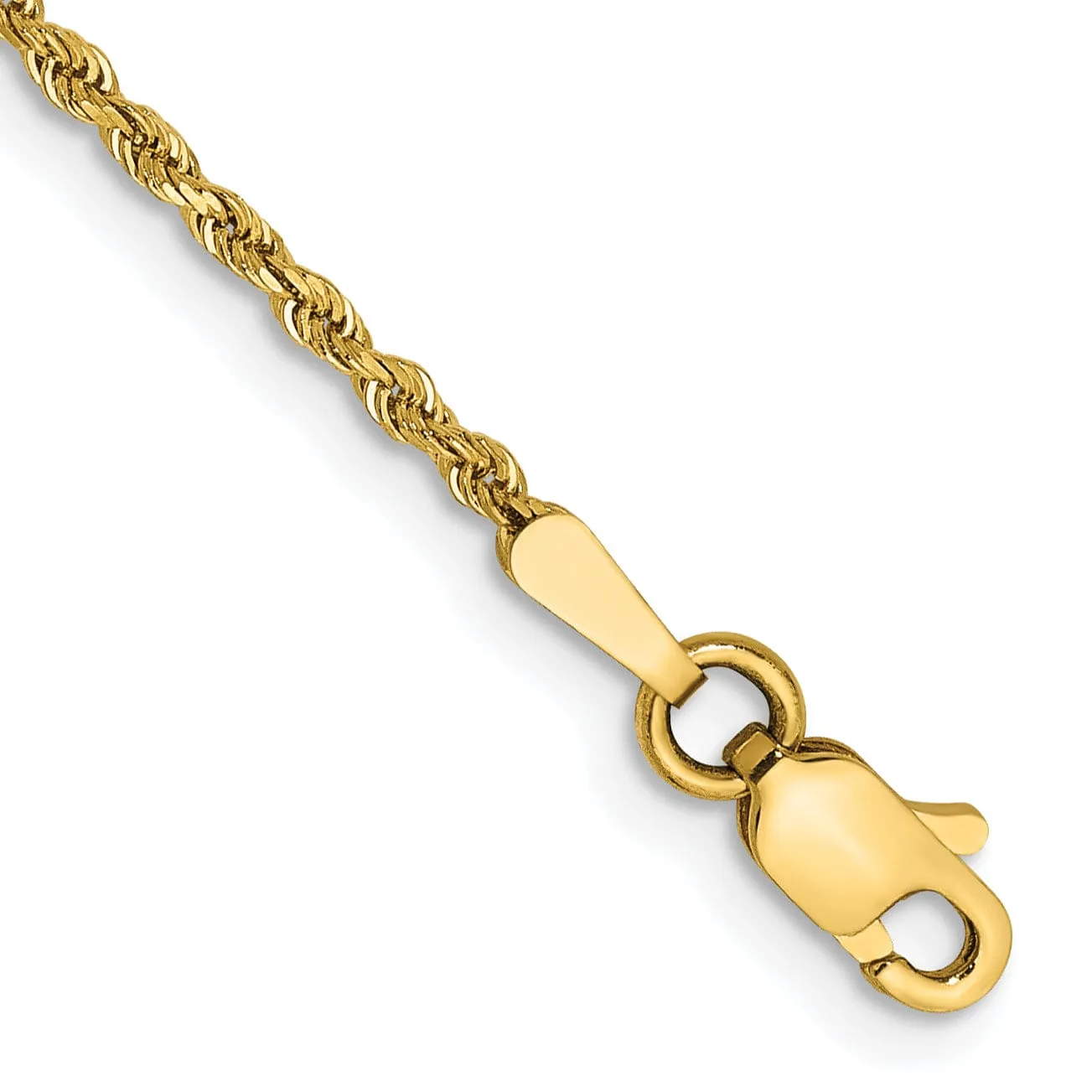 14k Yellow Gold 1.50mm Diamond Cut Rope Chain