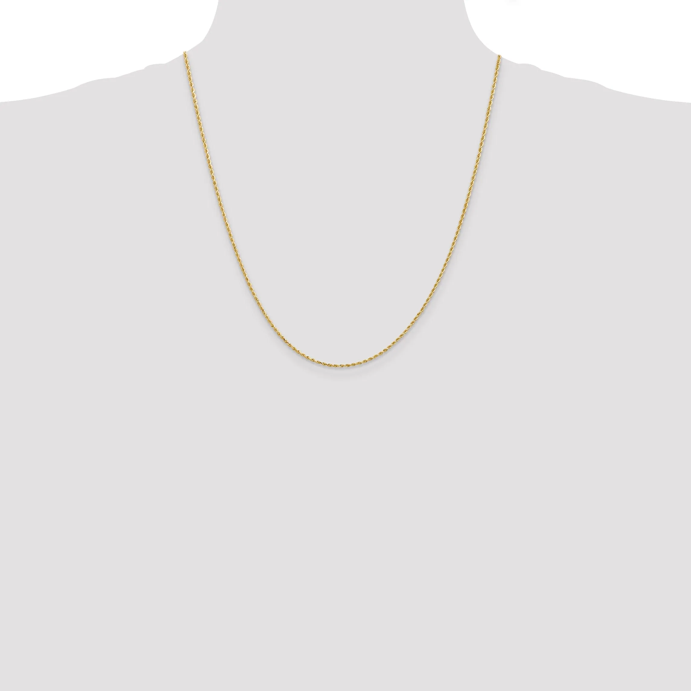 14k Yellow Gold 1.50mm Diamond Cut Rope Chain