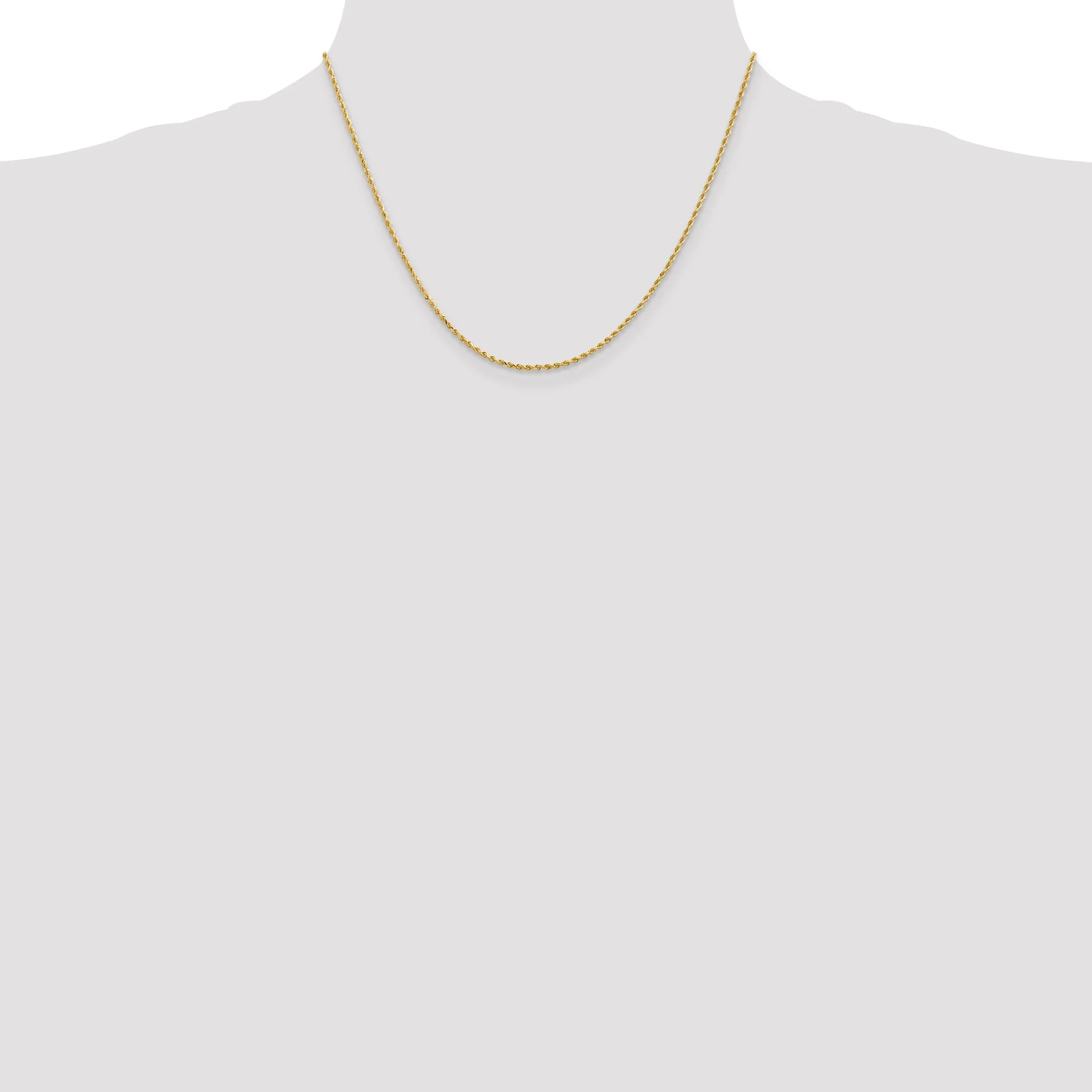 14k Yellow Gold 1.5mm D.C Rope Chain