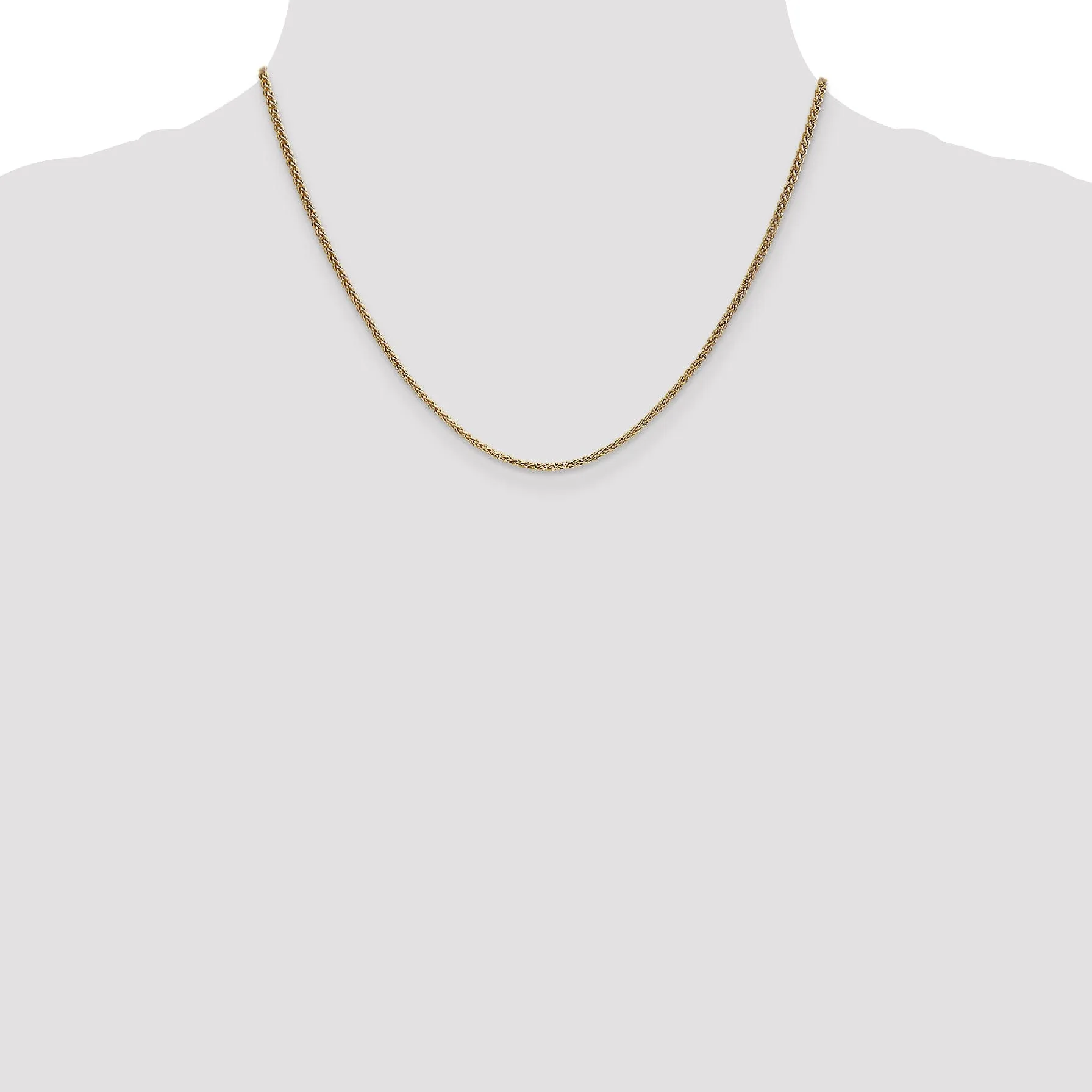 14k Yellow Gold 1.65mm Spiga Wheat Chain