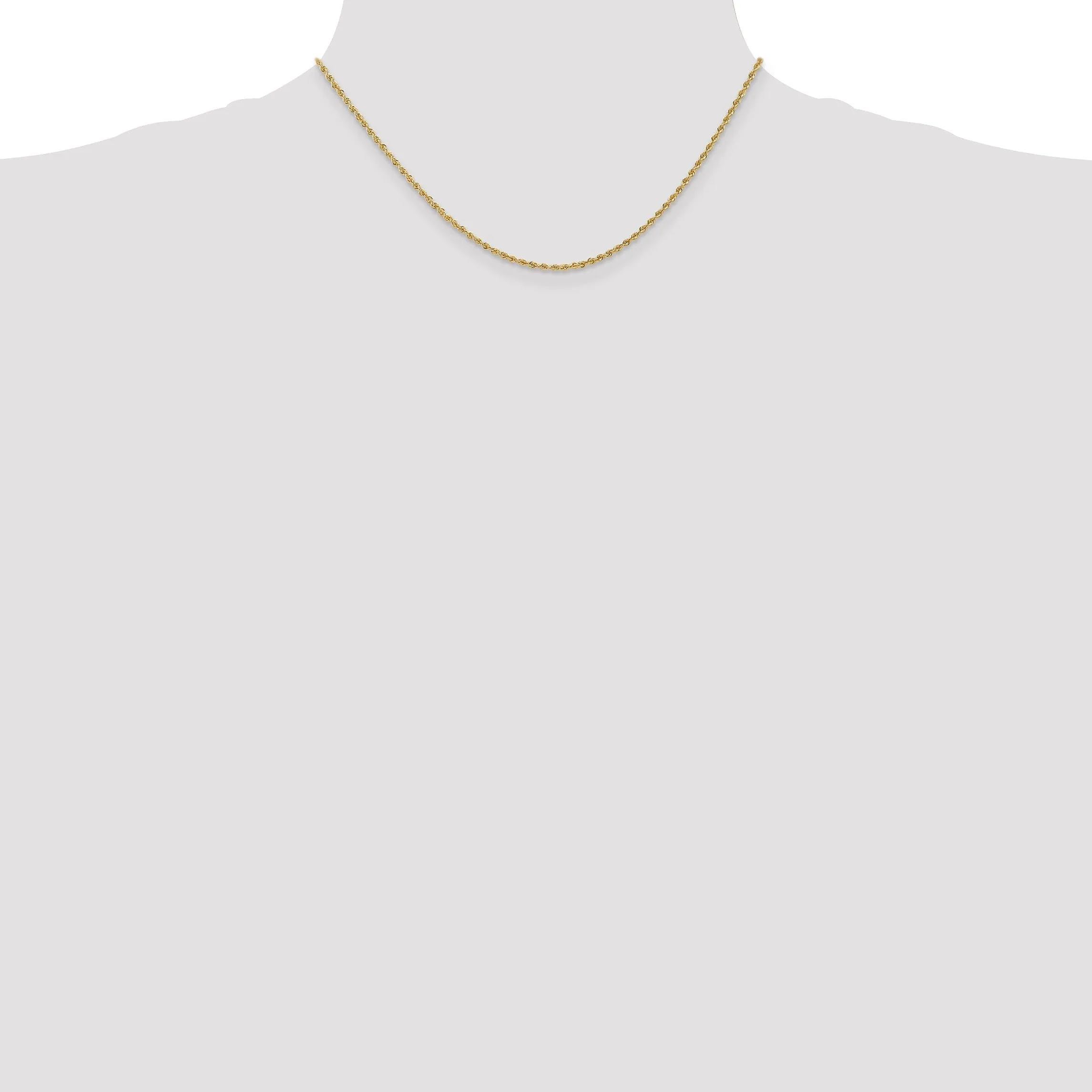 14k Yellow Gold 1.6mm Solid Regular Rope