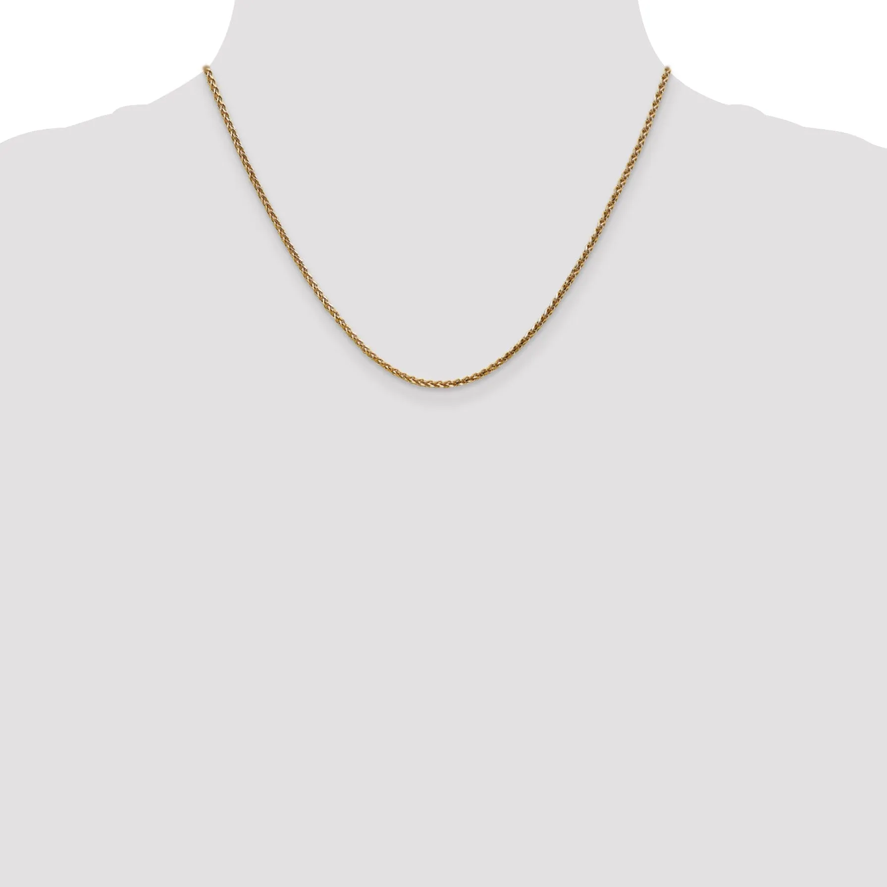 14k Yellow Gold 1.80mm Diamond Cut Spiga Chain