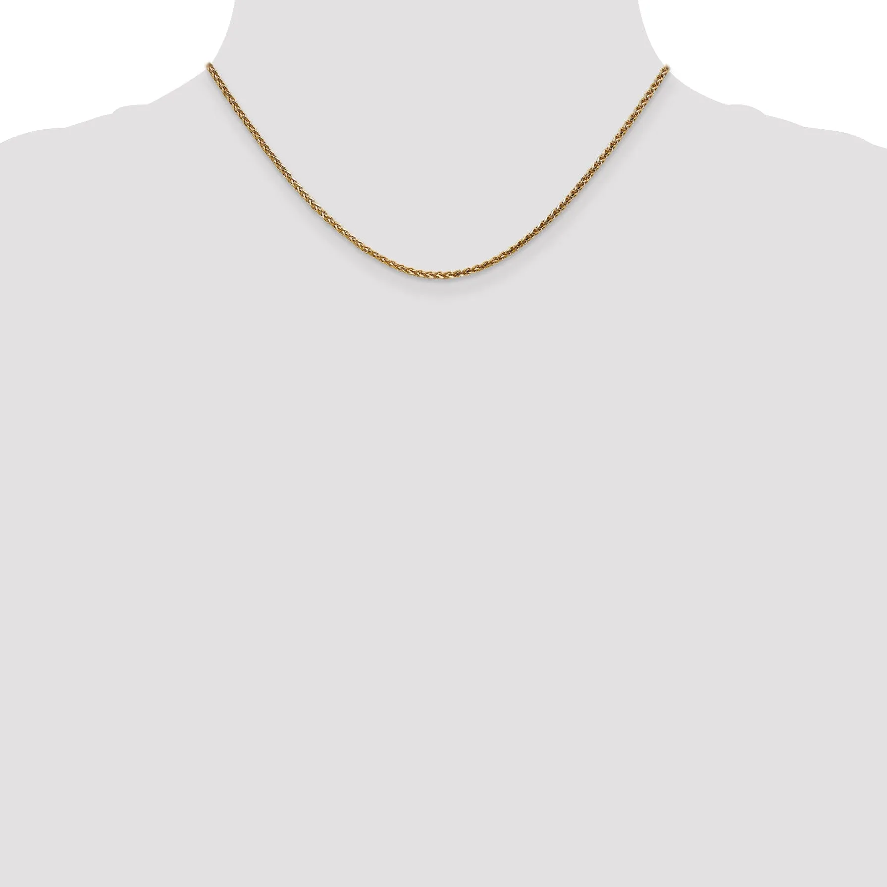 14k Yellow Gold 1.80mm Diamond Cut Spiga Chain