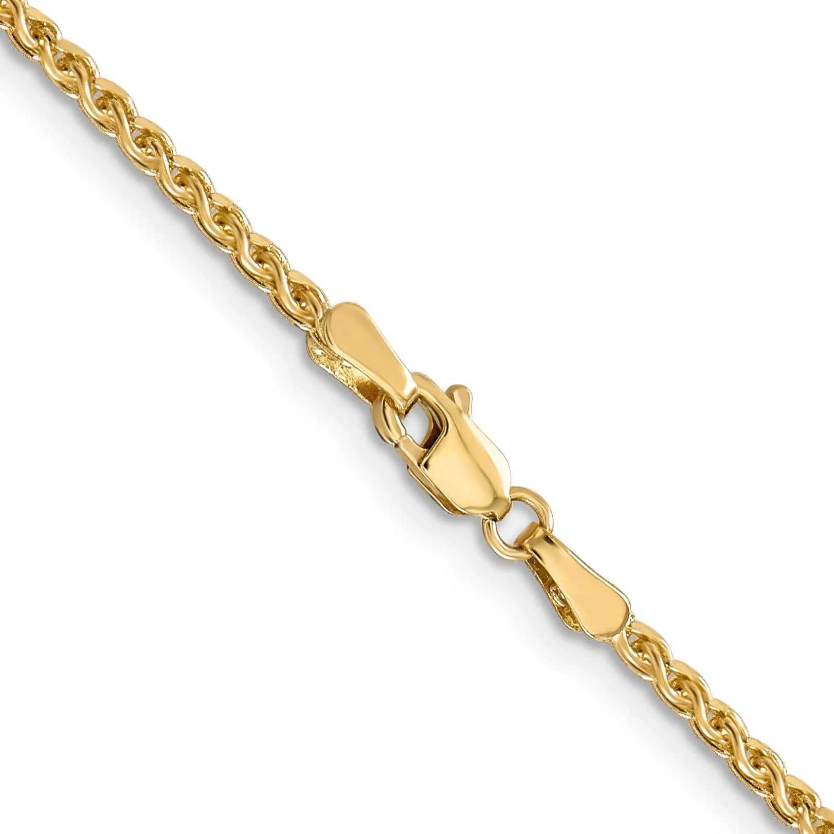 14k Yellow Gold 1.80mm Diamond Cut Spiga Chain