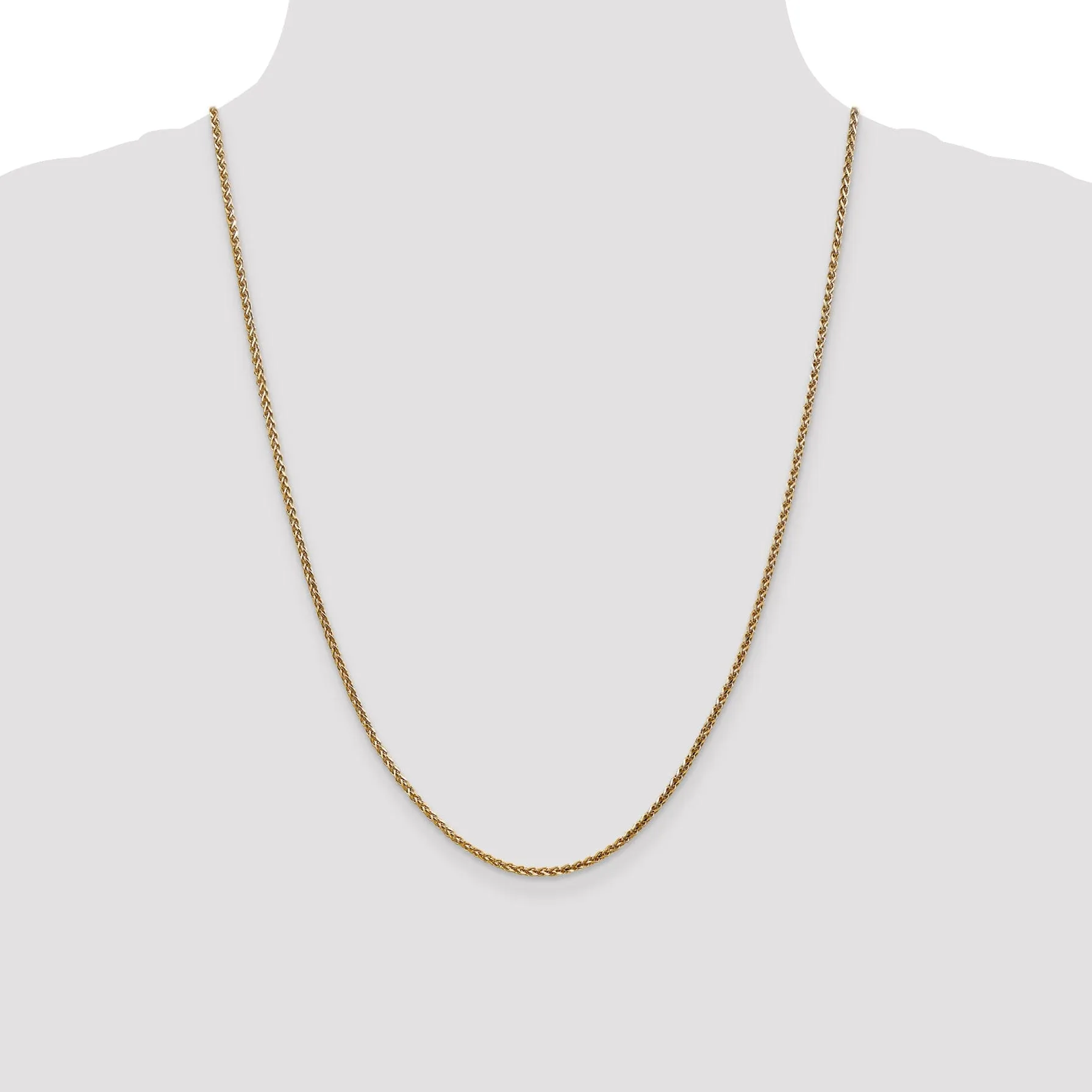 14k Yellow Gold 1.80mm Diamond Cut Spiga Chain