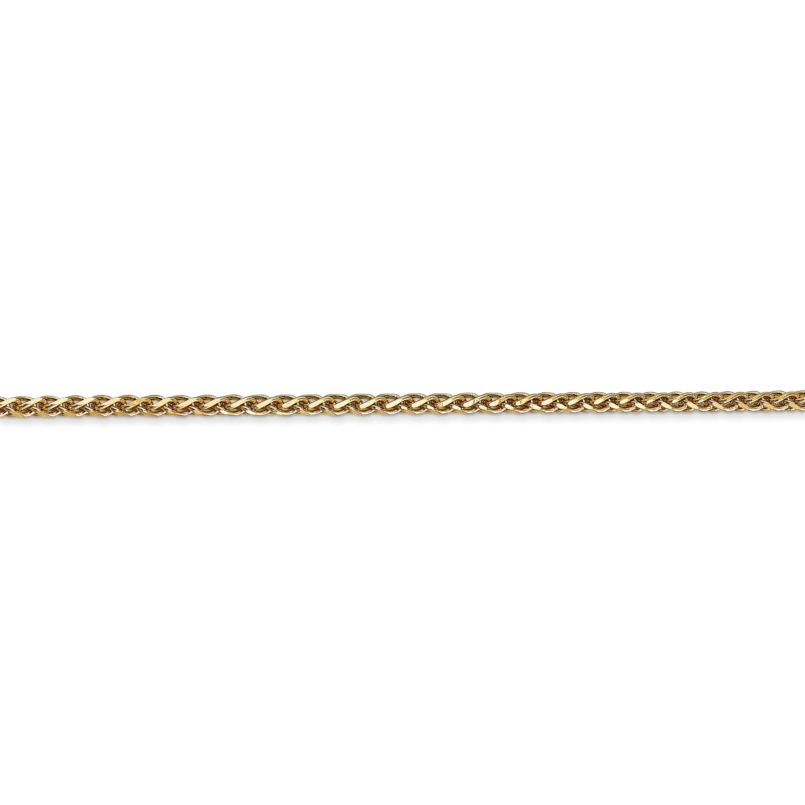 14k Yellow Gold 1.80mm Diamond Cut Spiga Chain