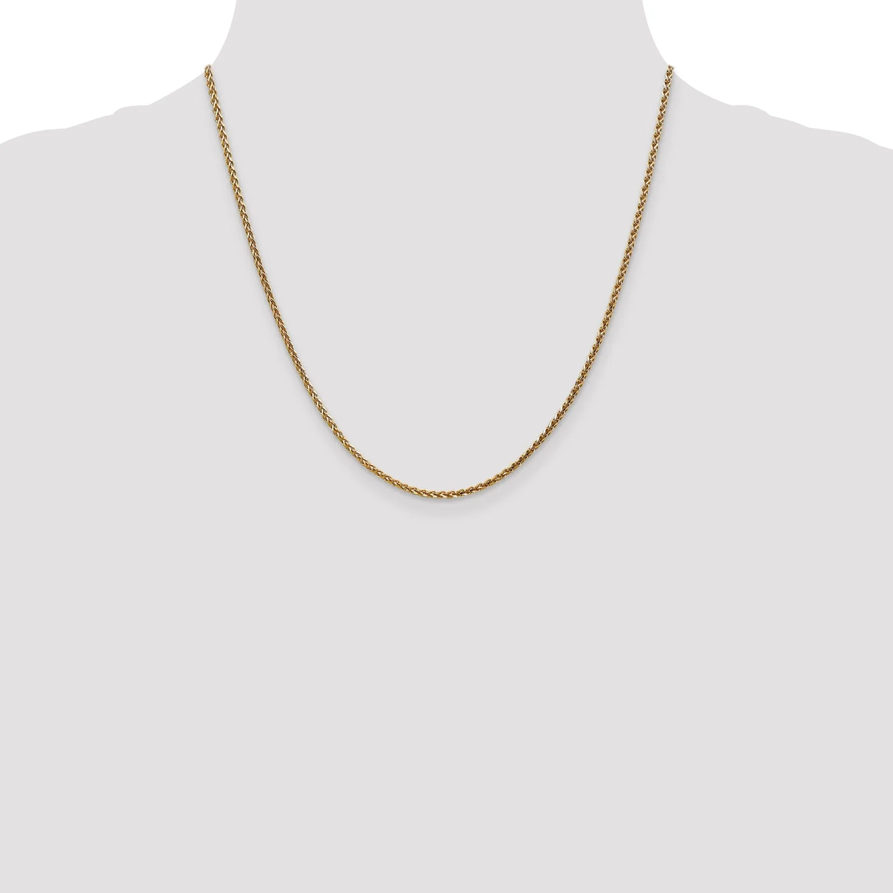 14k Yellow Gold 1.80mm Diamond Cut Spiga Chain