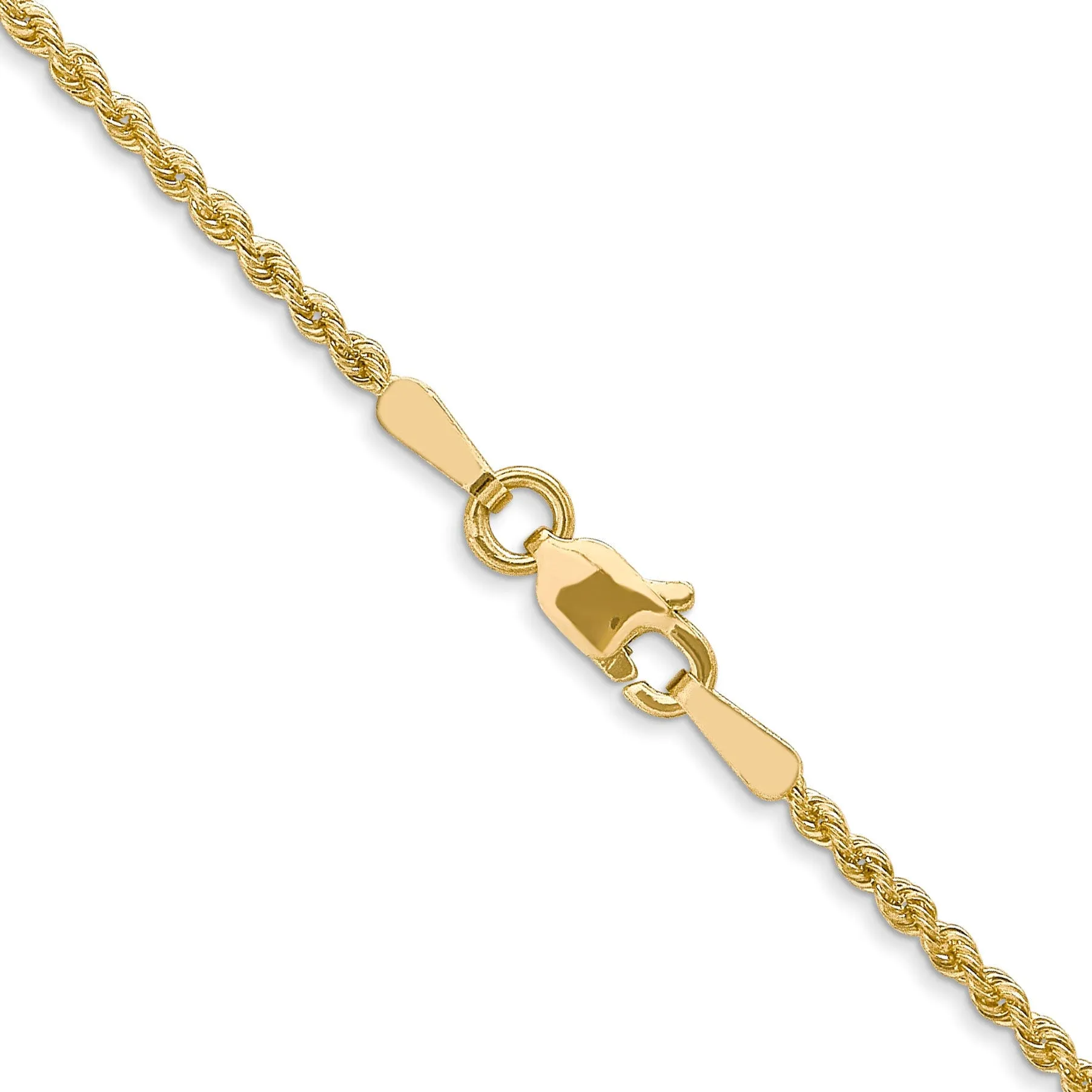 14k Yellow Gold 1.8mm Solid Regular Rope Chain
