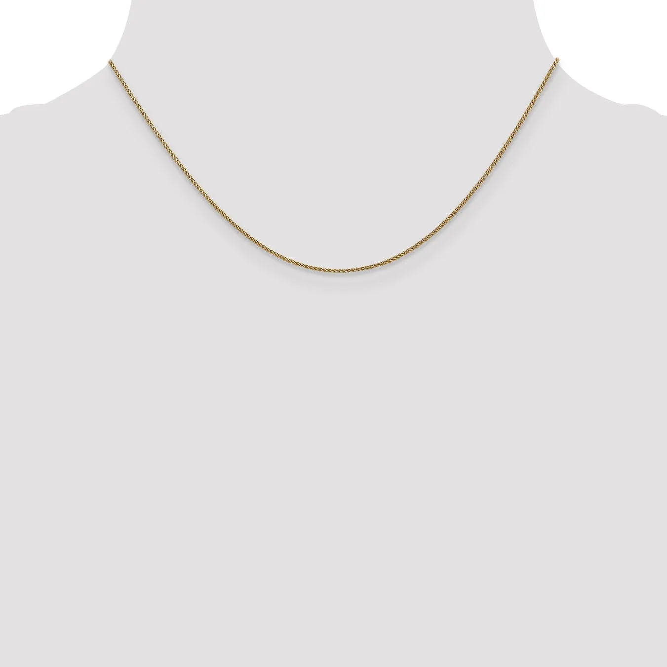 14k Yellow Gold 1mm Solid D.C Spiga Chain