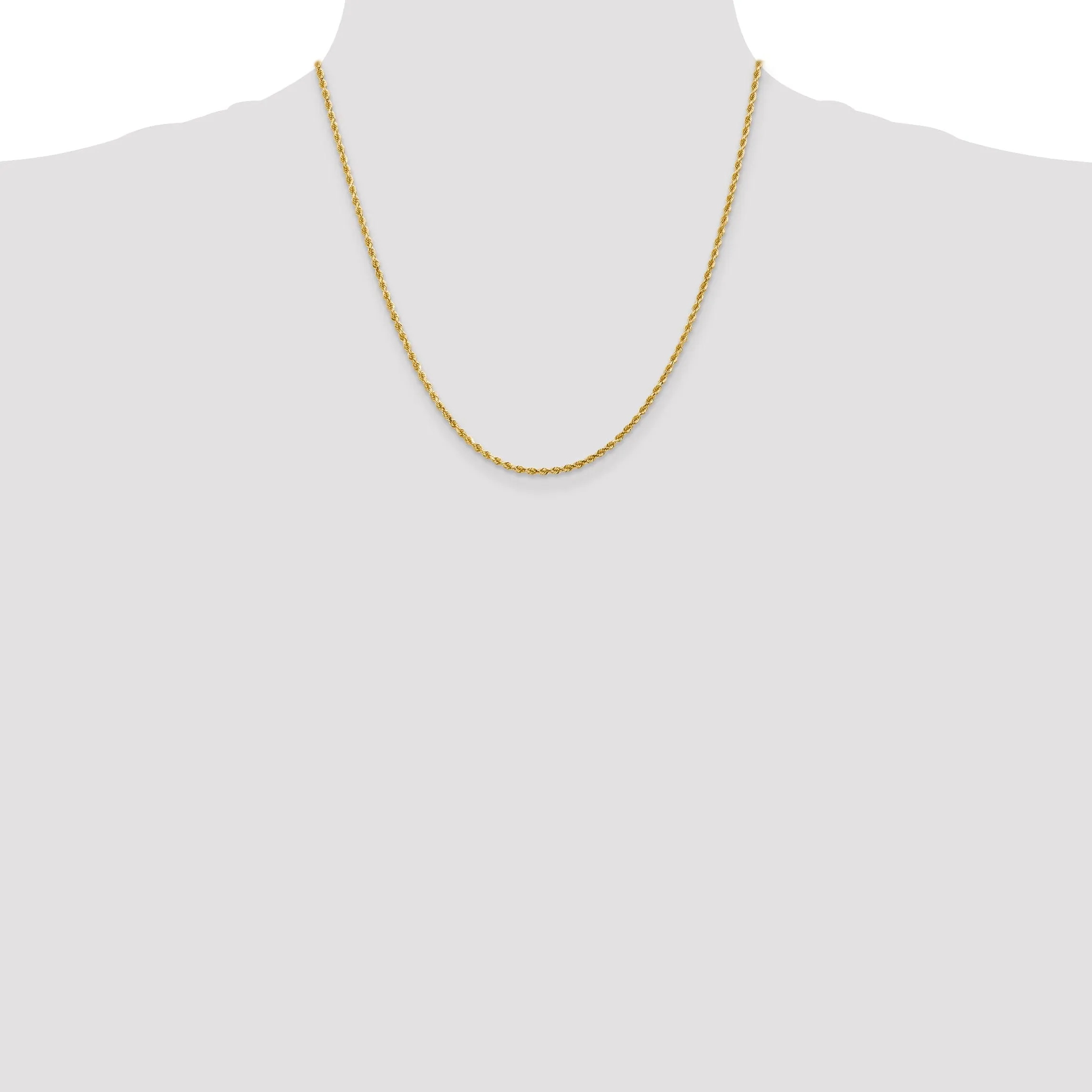 14k Yellow Gold 2.00mm D.C Rope Chain