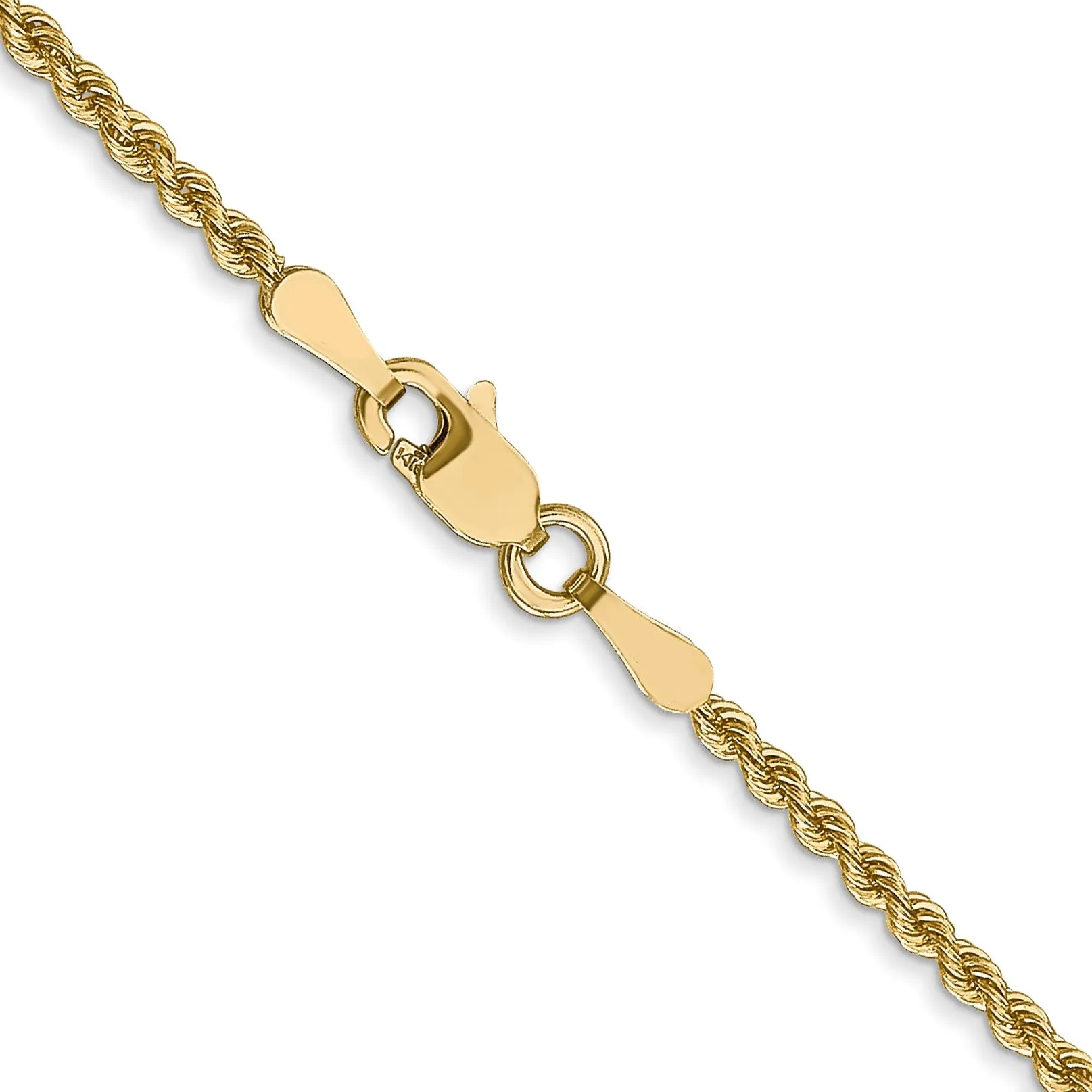 14k Yellow Gold 2.0mm Solid Rope Chain