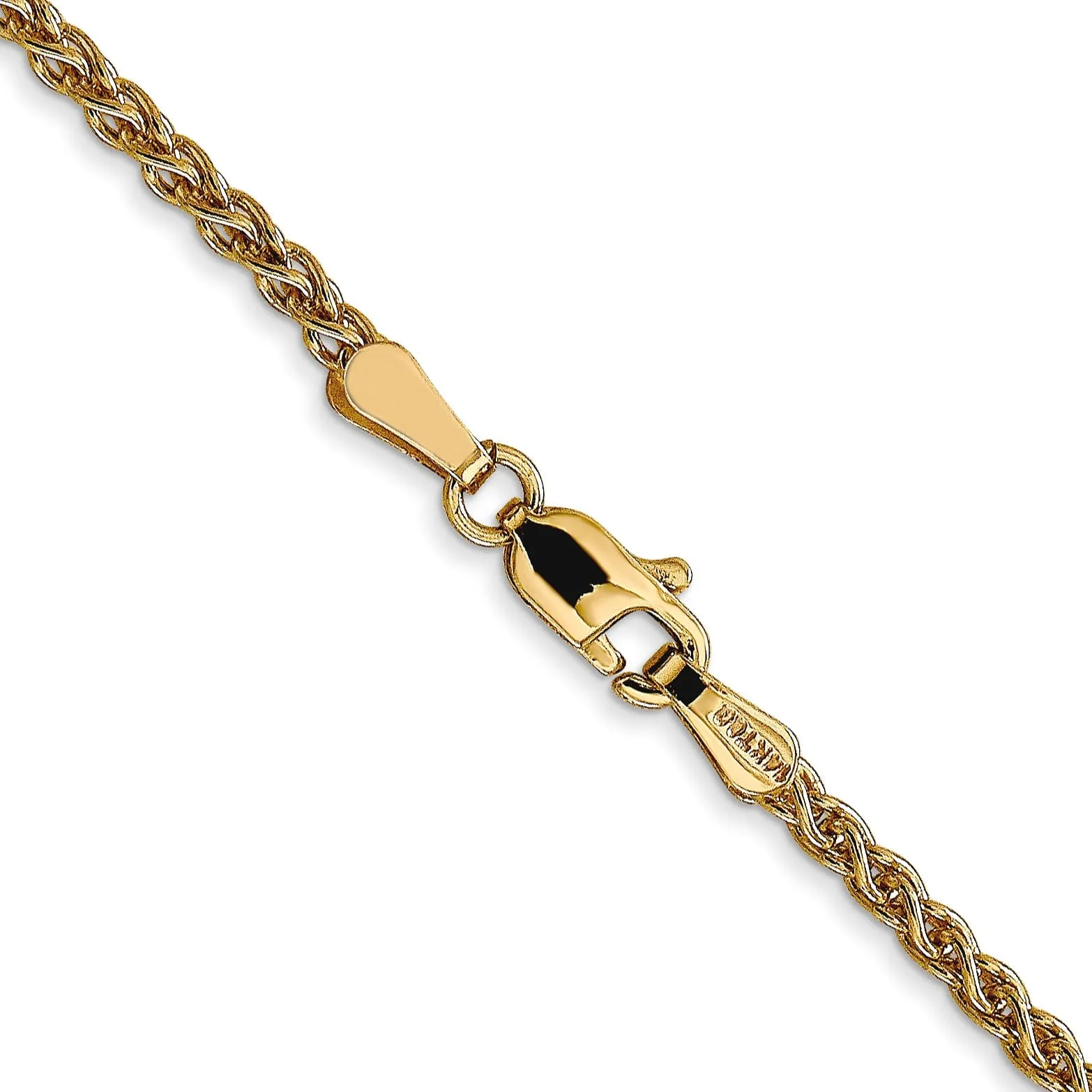 14k Yellow Gold 2.1mm Spiga Wheat Chain