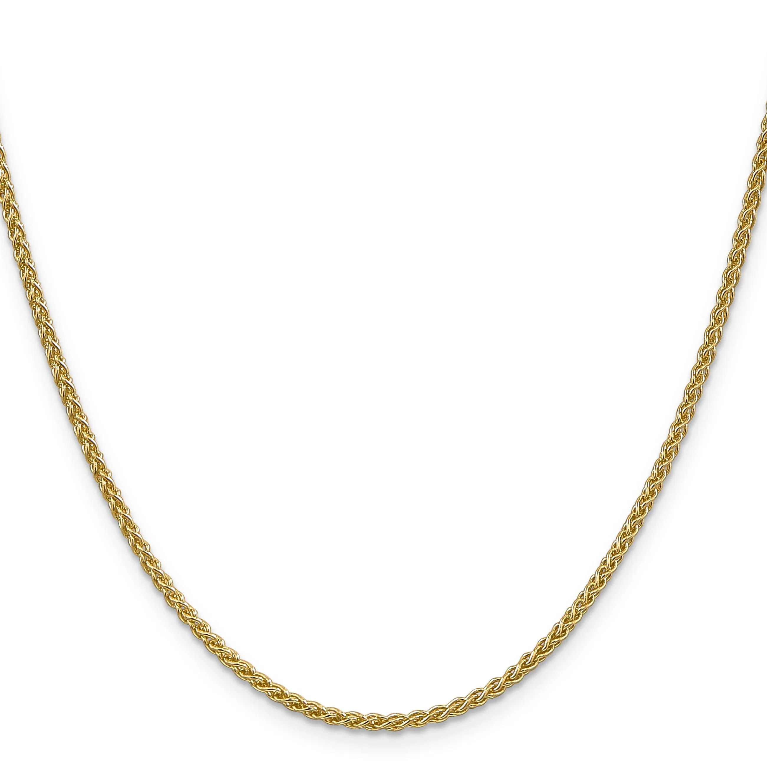 14k Yellow Gold 2.1mm Spiga Wheat Chain