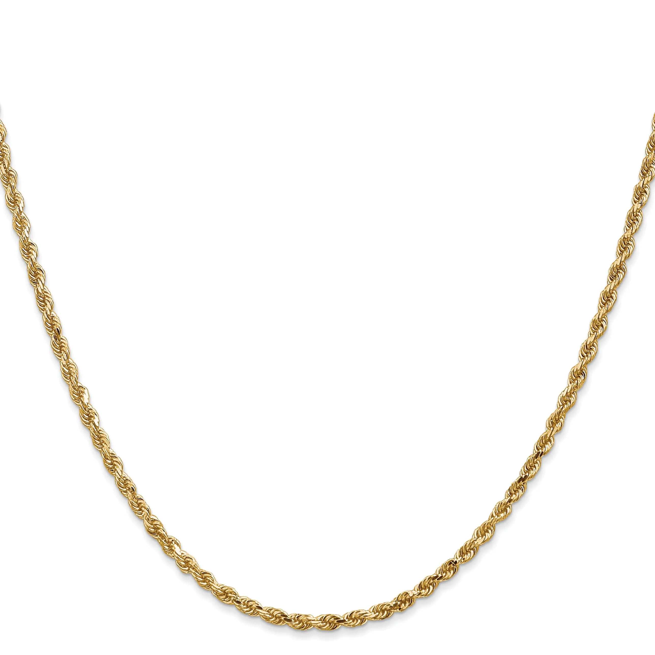 14k Yellow Gold 2.50mm D.C Rope Chain