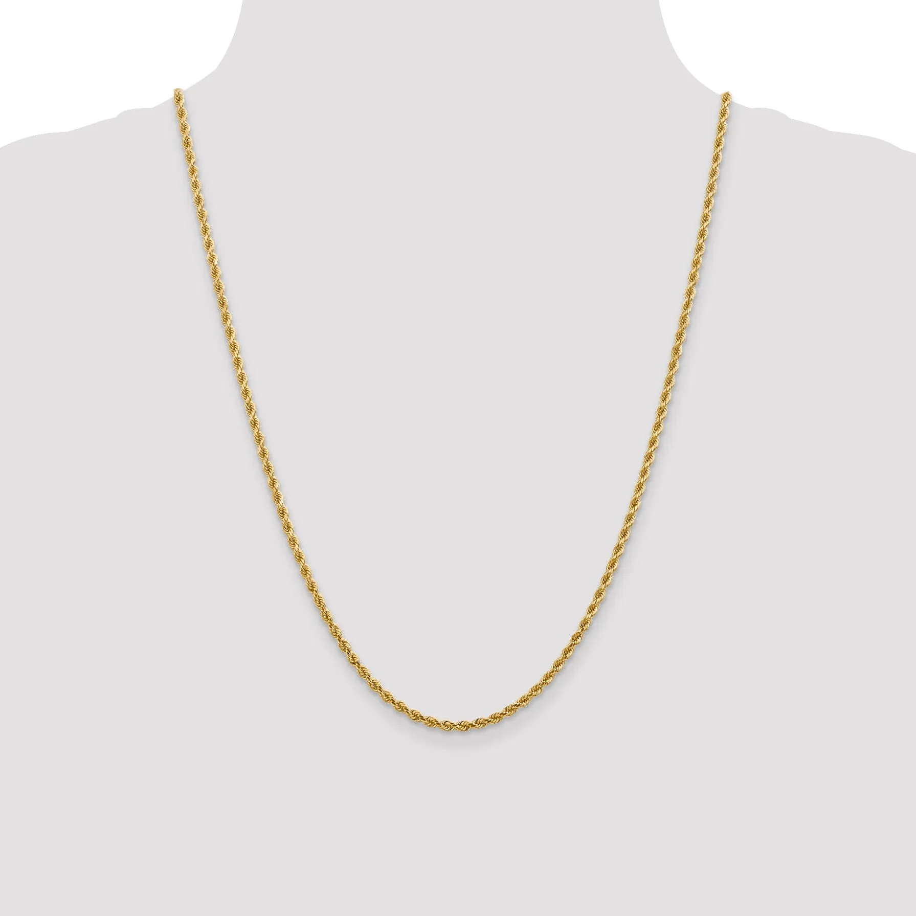 14k Yellow Gold 2.75m DC Lightweight Rope Chain