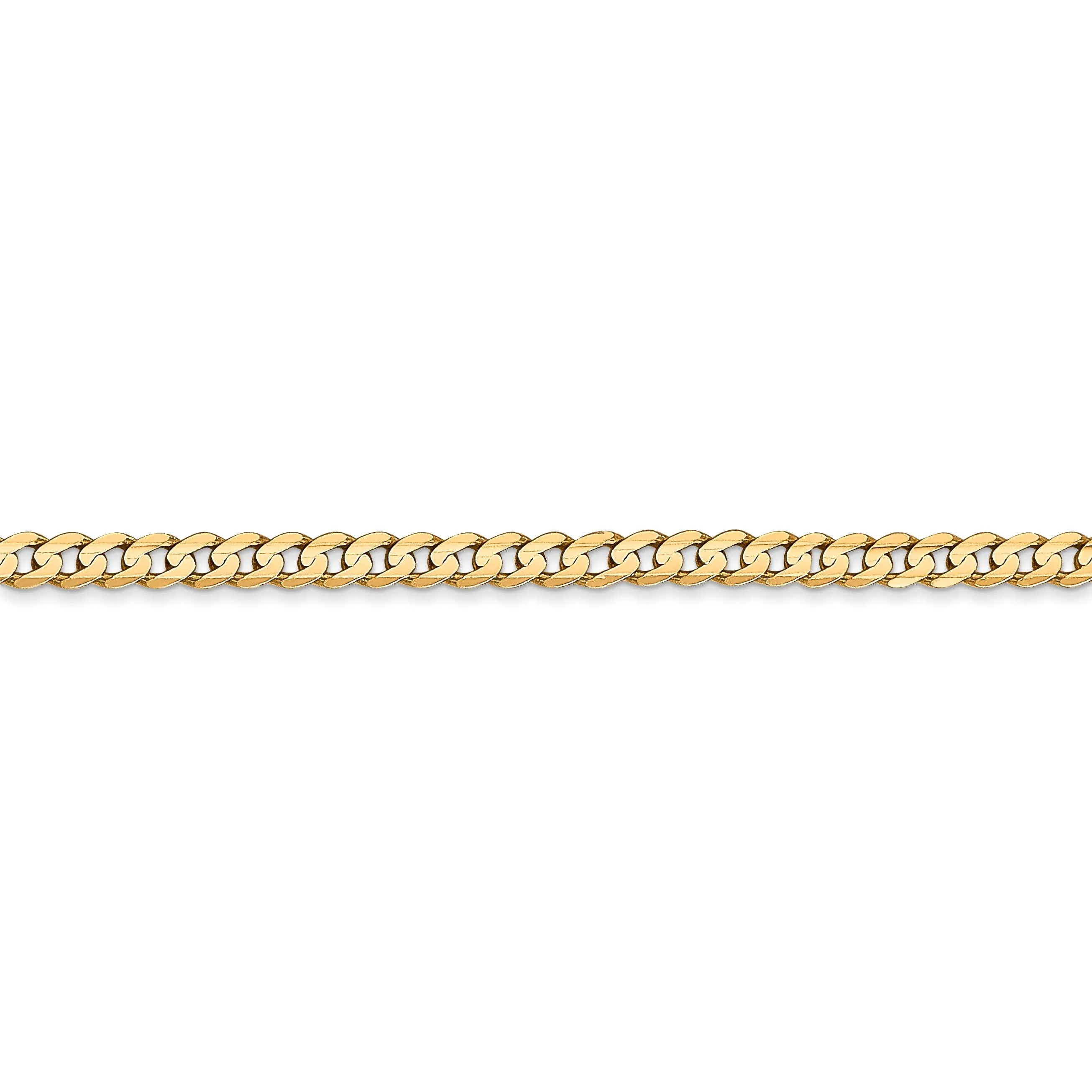14k Yellow Gold 3.00mm Open Concave Curb Chain