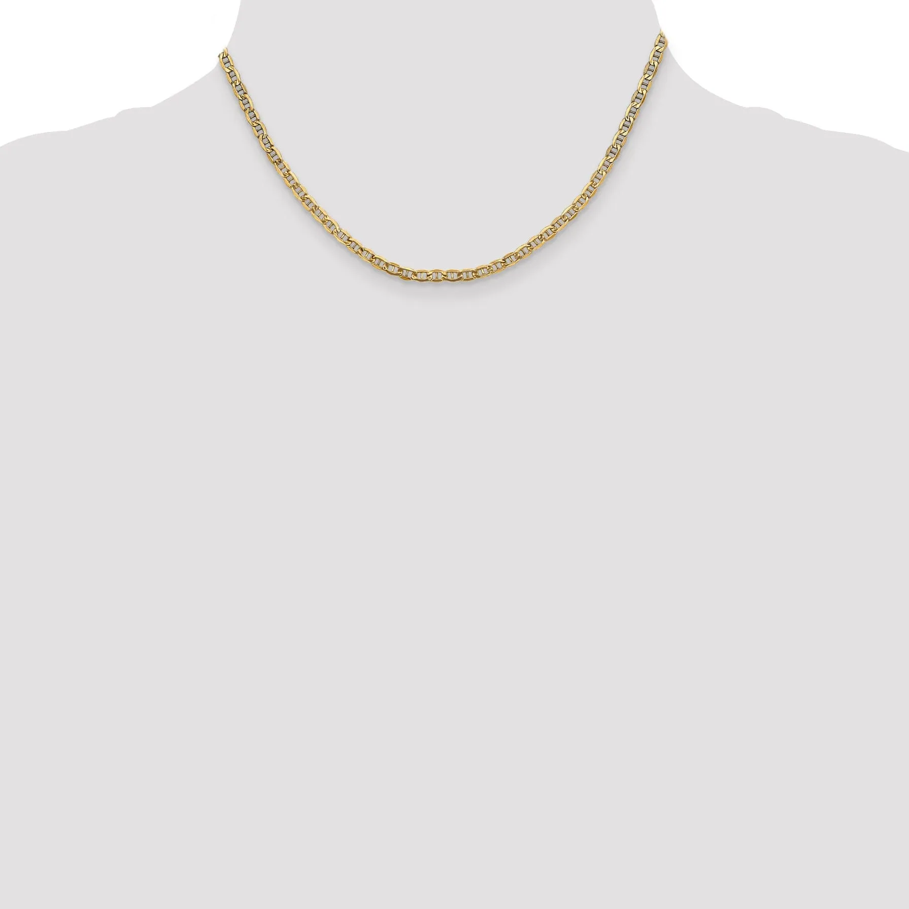 14k Yellow Gold 3.20-mm Semi Solid Anchor Chain