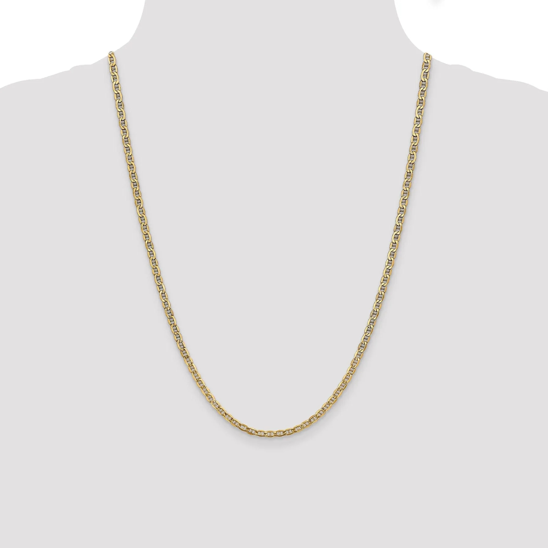 14k Yellow Gold 3.20-mm Semi Solid Anchor Chain