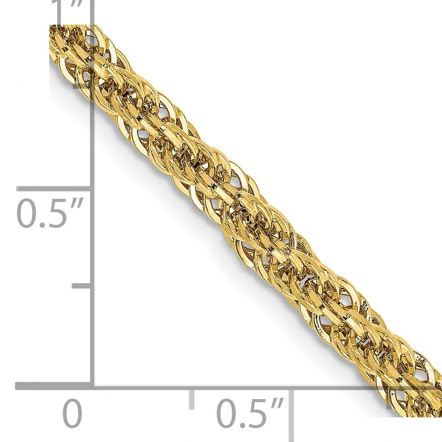 14k Yellow Gold 3.30mm D.C Semi Solid Rope Chain
