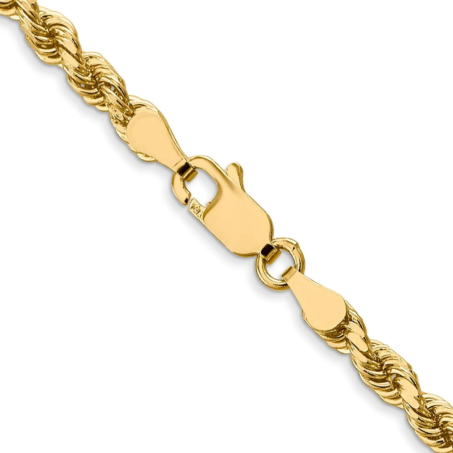 14k Yellow Gold 3.5mm D.C Lightweight Rope Chain