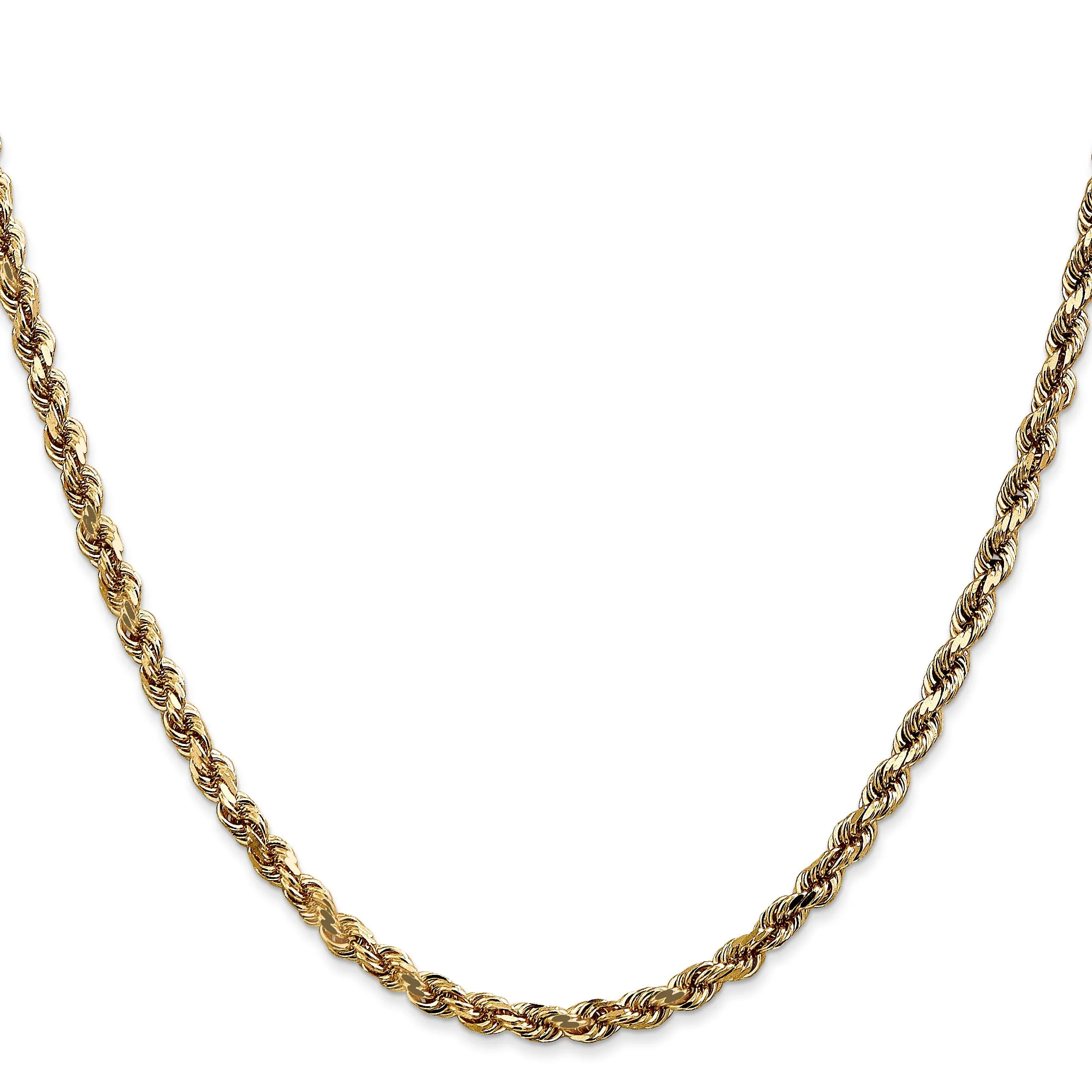 14k Yellow Gold 3.5mm D.C Lightweight Rope Chain