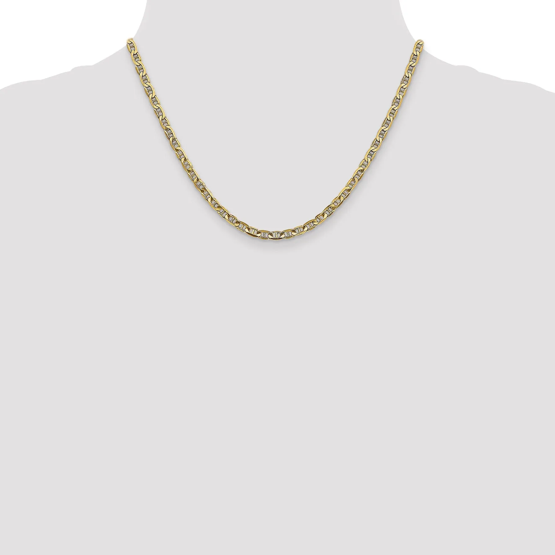 14k Yellow Gold 3.75mm Concave Anchor Chain