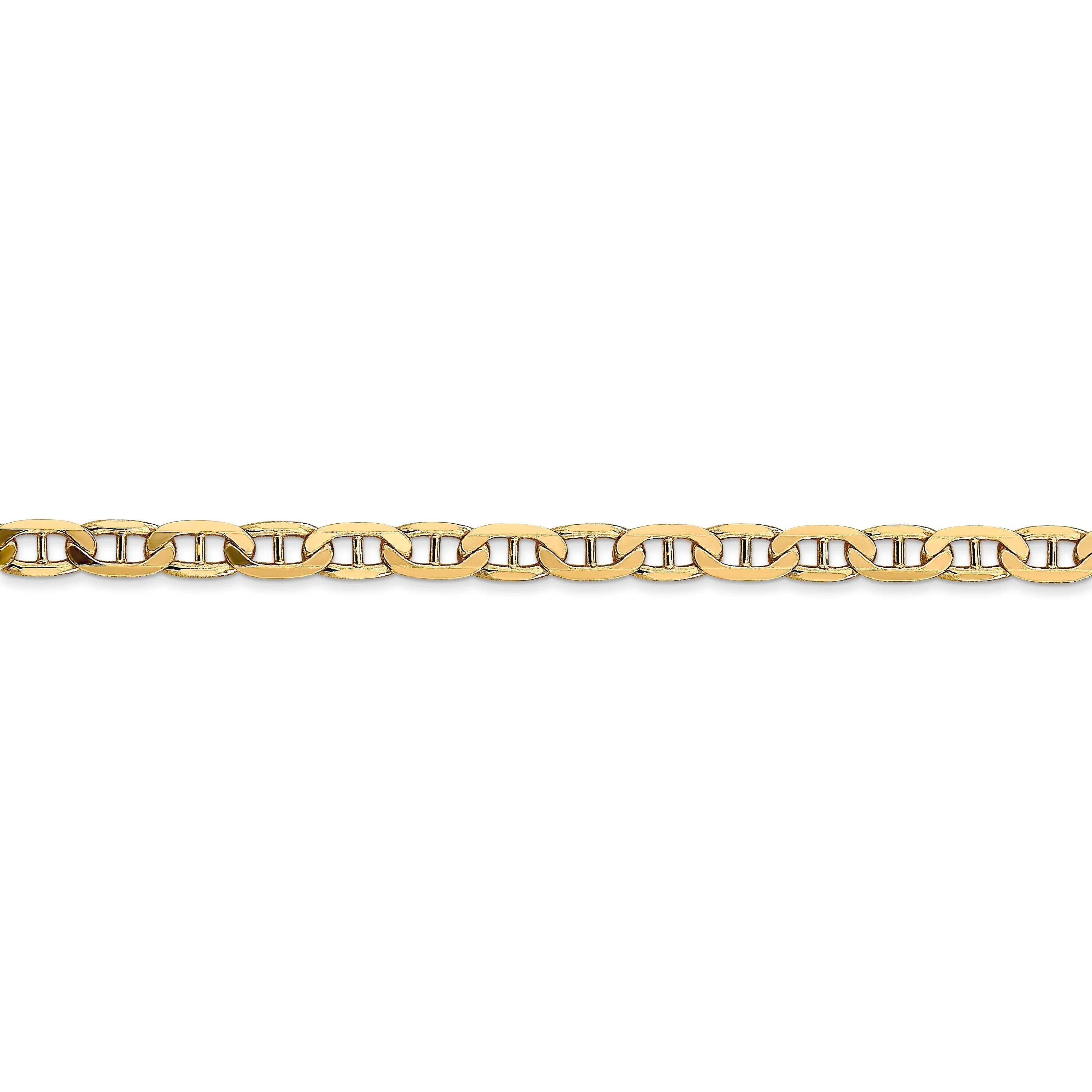 14k Yellow Gold 3.75mm Concave Anchor Chain