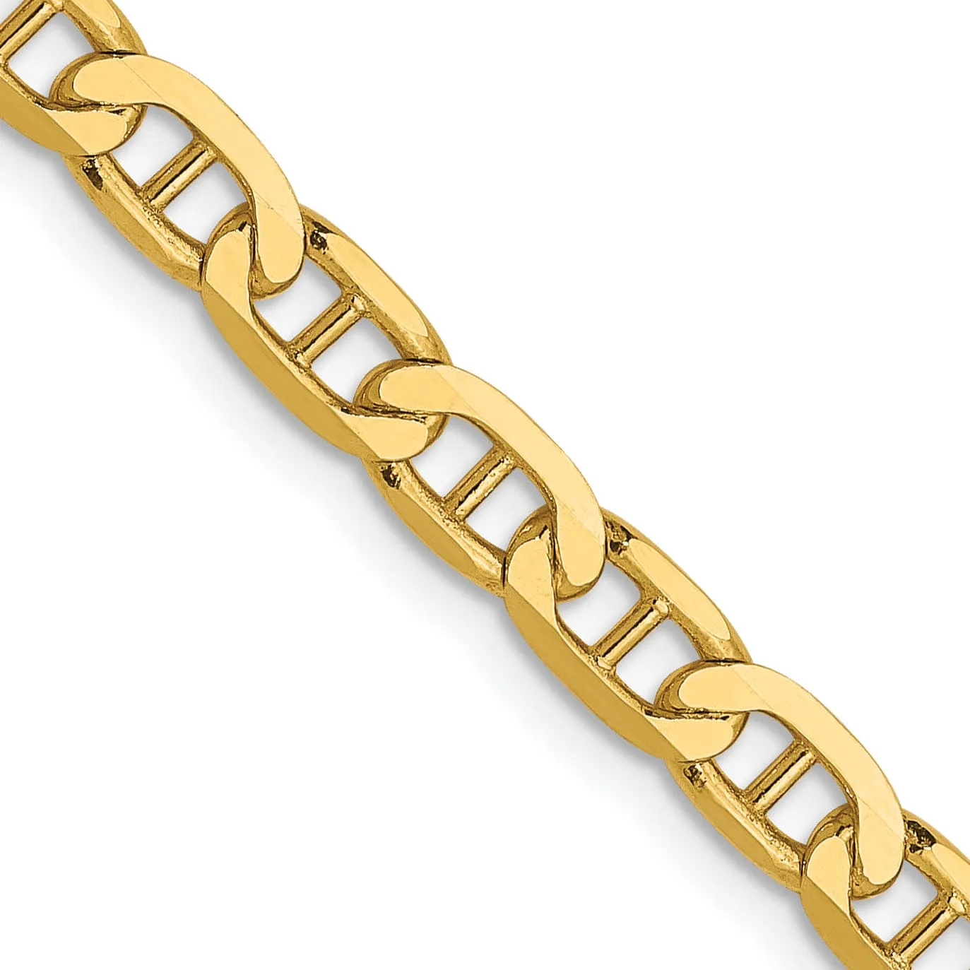 14k Yellow Gold 3.75mm Concave Anchor Chain