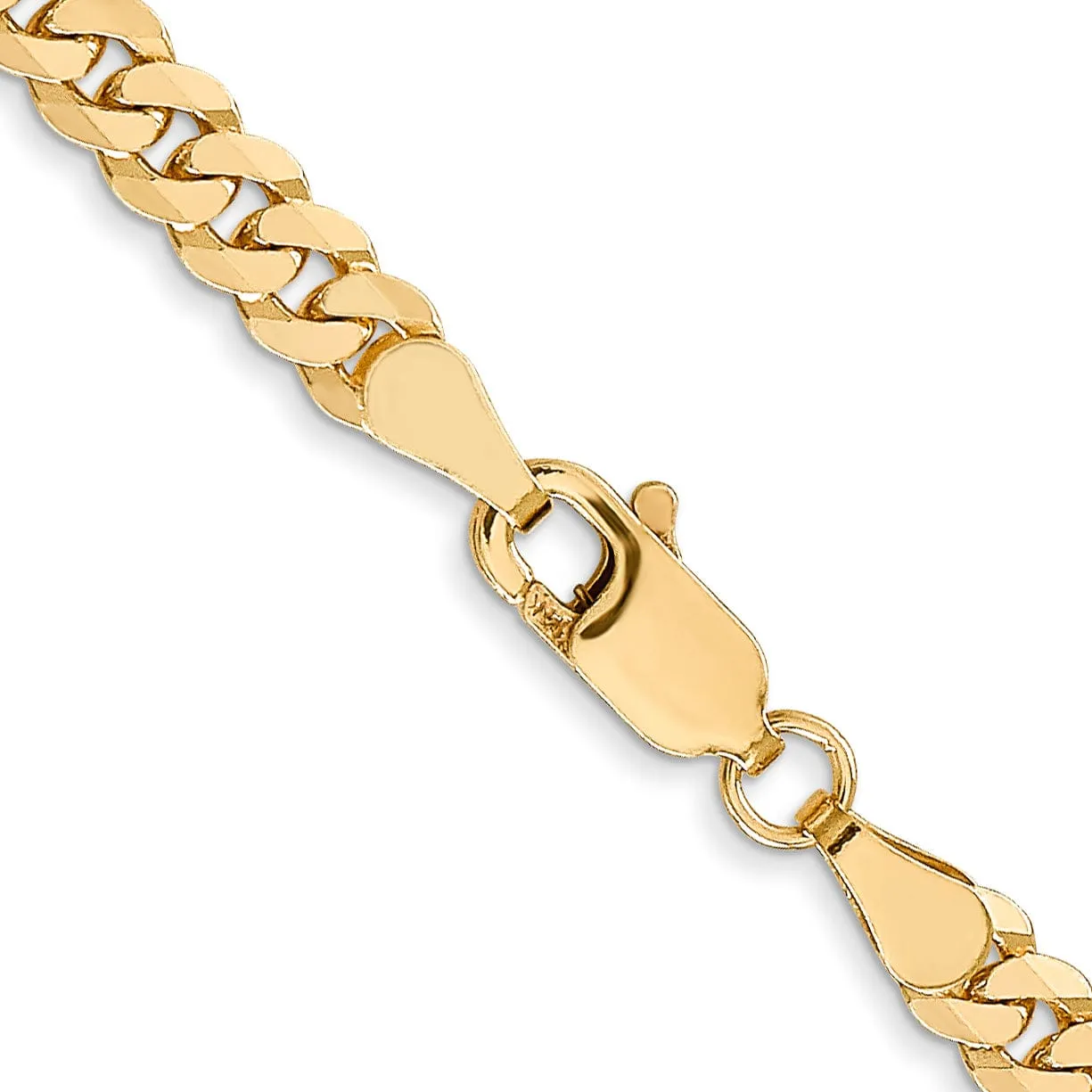 14k Yellow Gold 3.9mm Flat Beveled Curb Chain