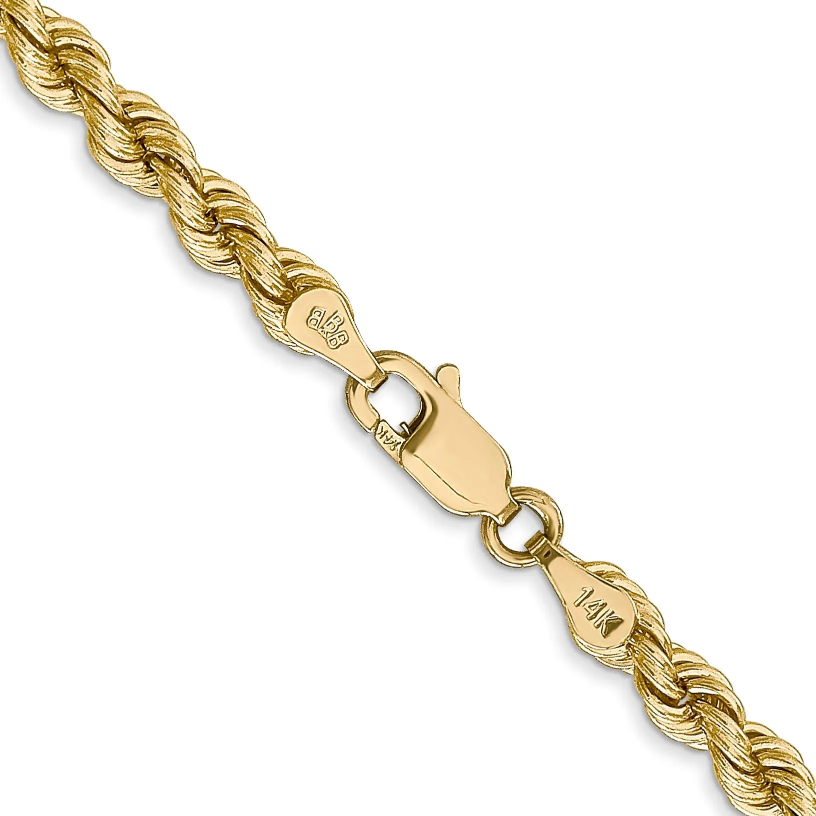 14k Yellow Gold 4.00-mm Handmade Rope Chain
