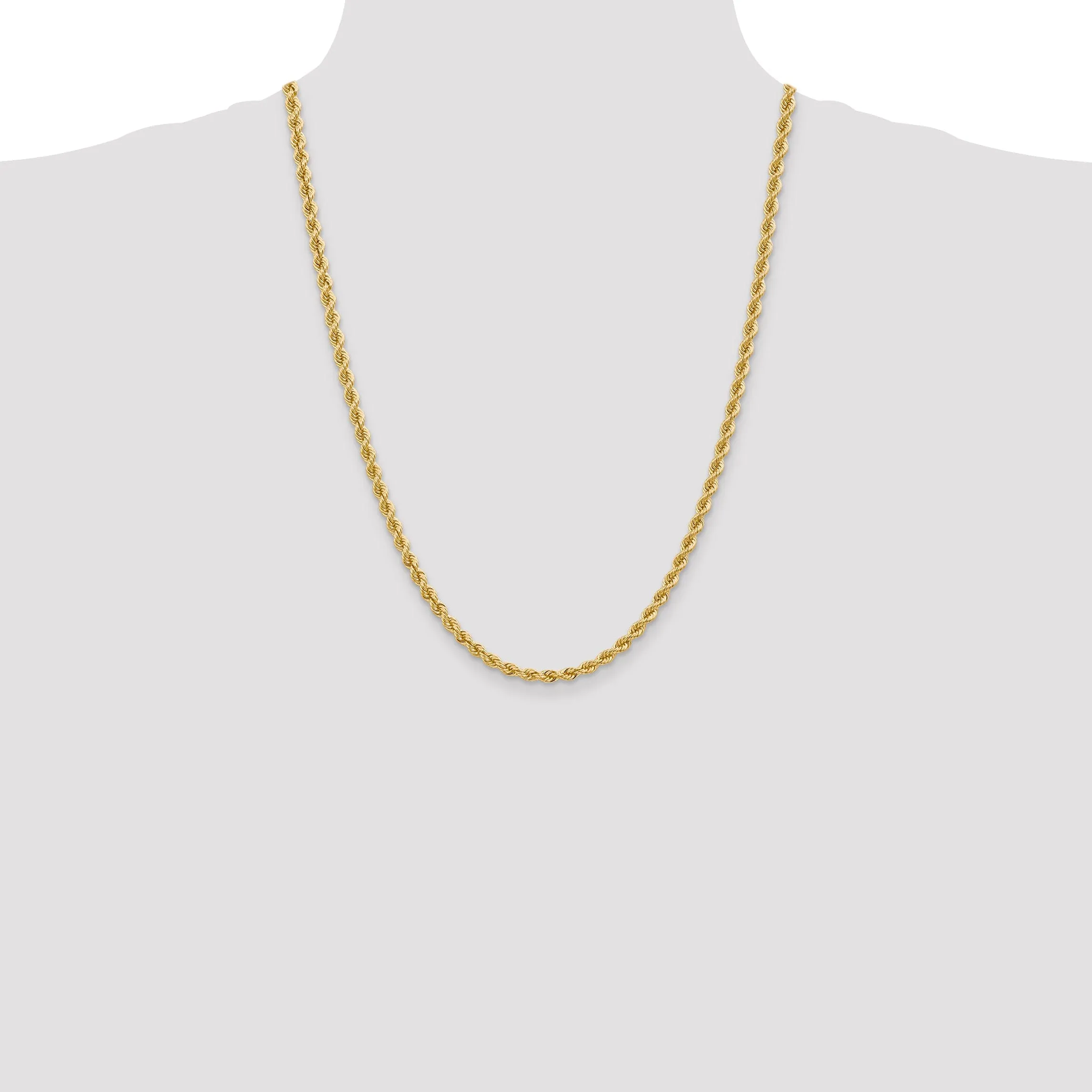 14k Yellow Gold 4.00-mm Handmade Rope Chain