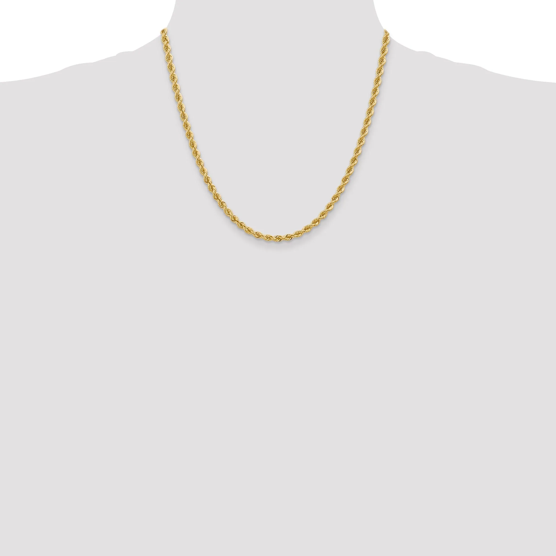 14k Yellow Gold 4.00-mm Handmade Rope Chain