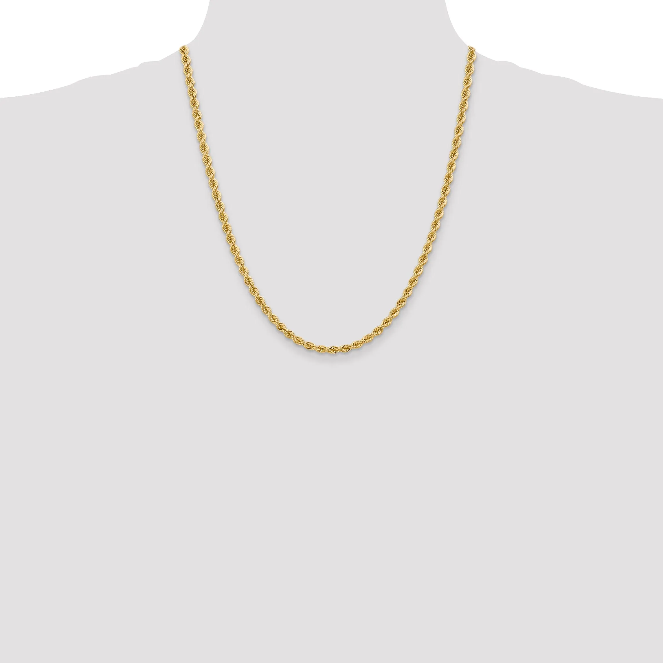 14k Yellow Gold 4.00-mm Handmade Rope Chain