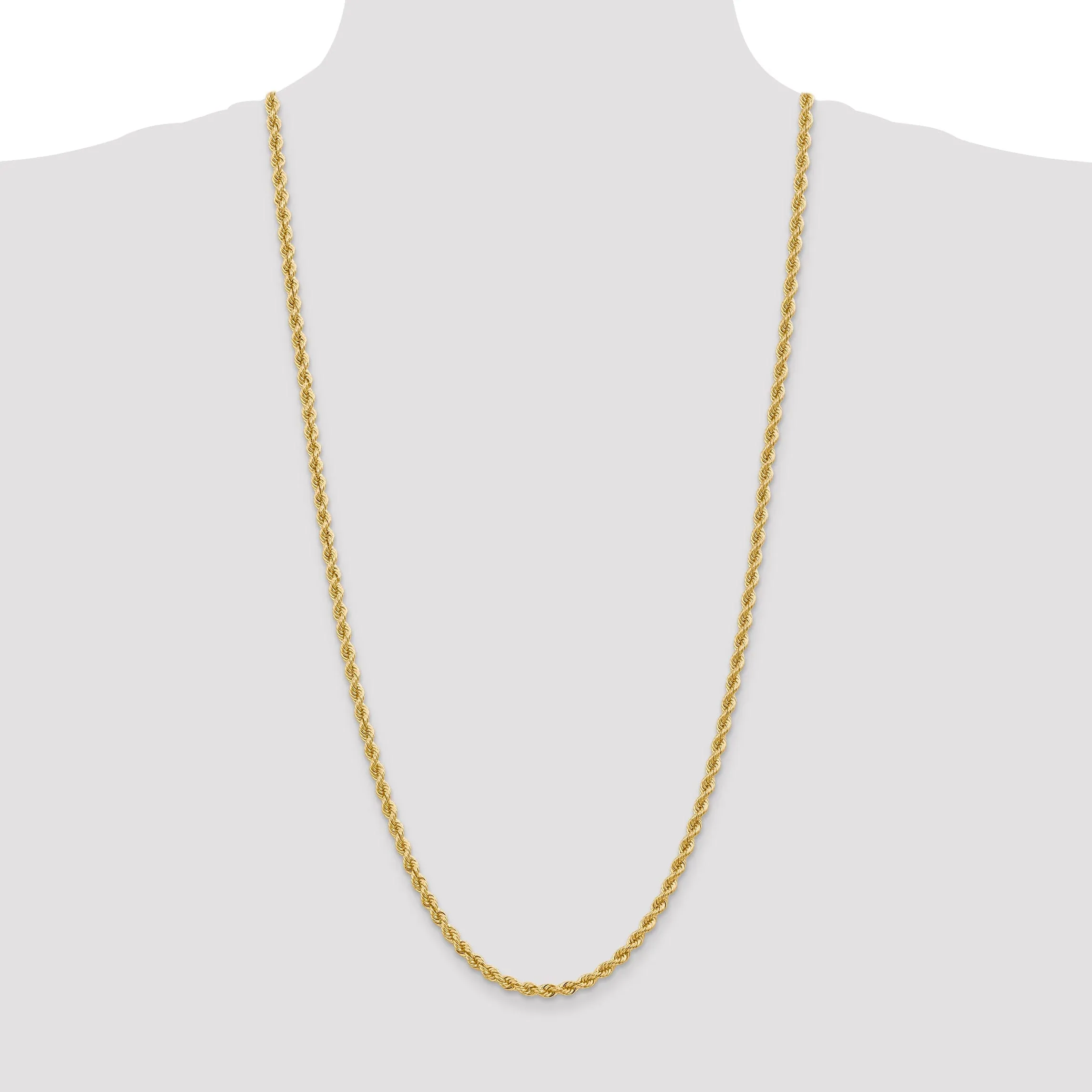 14k Yellow Gold 4.00-mm Handmade Rope Chain