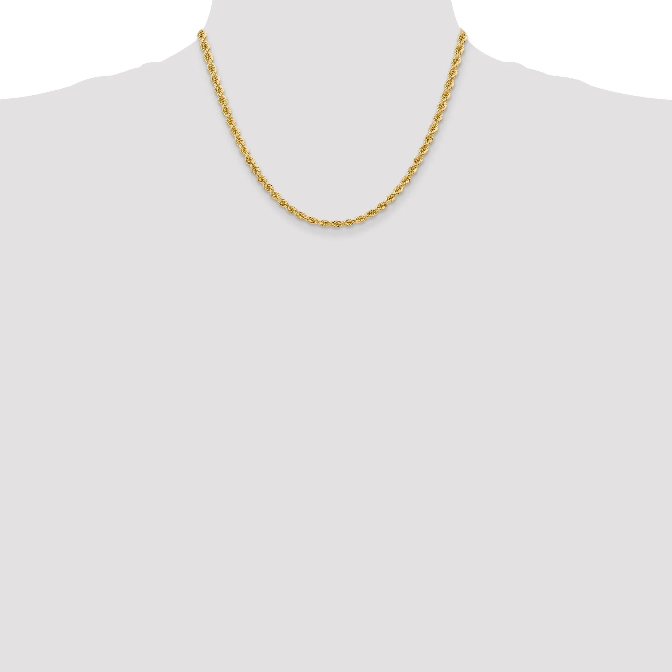 14k Yellow Gold 4.00-mm Handmade Rope Chain