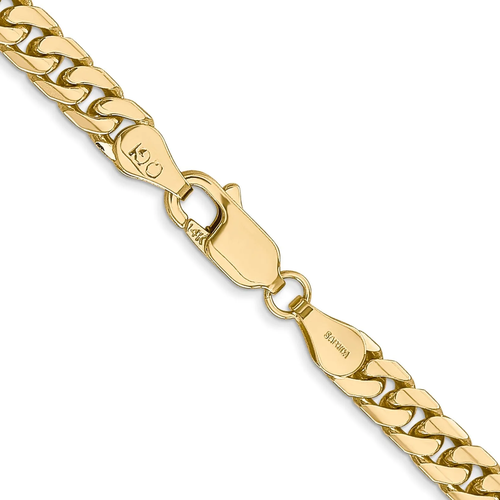14k Yellow Gold 4.30-mm Domed Curb Link Chain