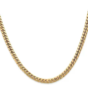 14k Yellow Gold 4.30-mm Domed Curb Link Chain