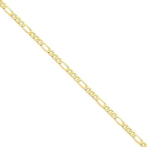 14k Yellow Gold 5.25-mm Flat Solid Figaro Chain