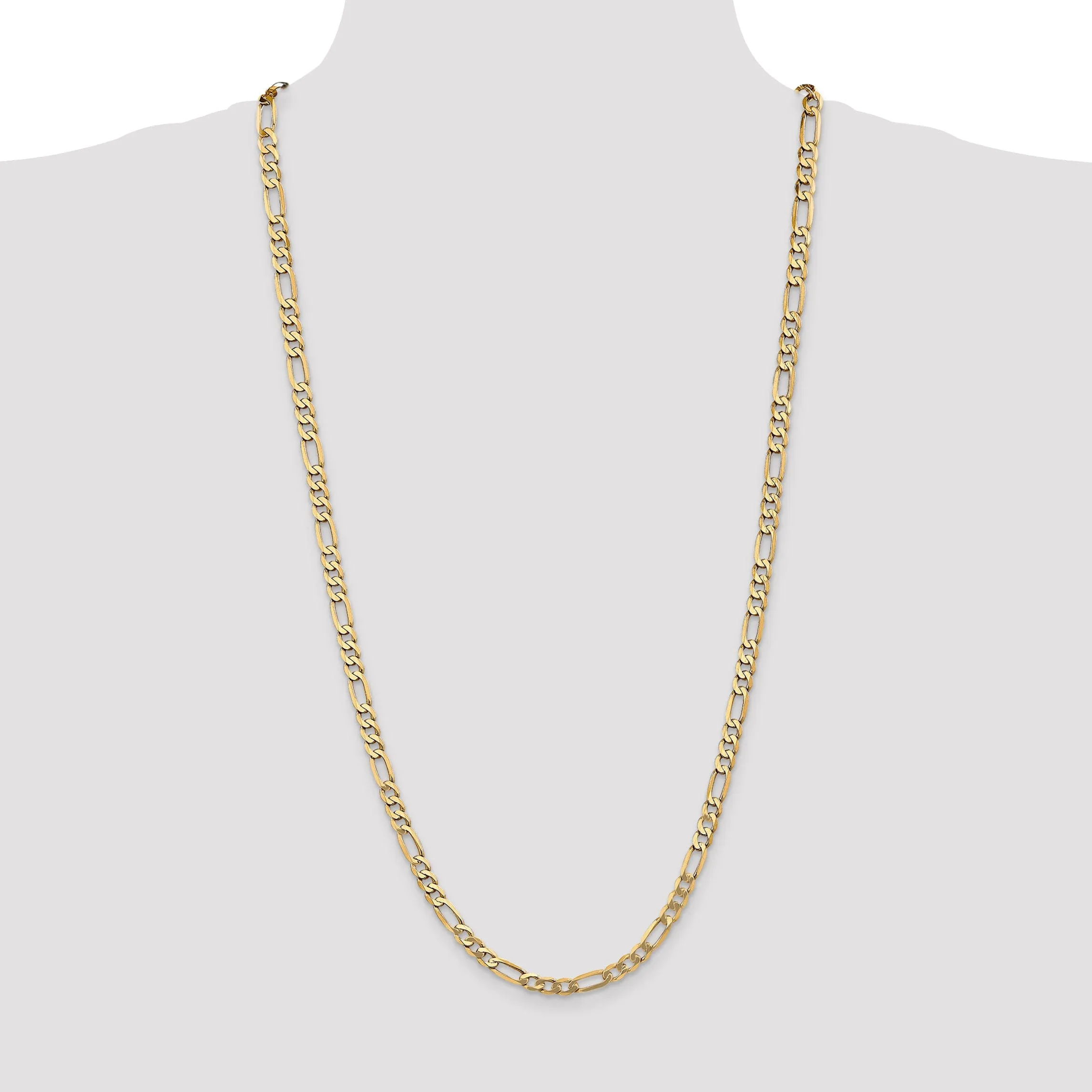 14k Yellow Gold 5.25-mm Flat Solid Figaro Chain