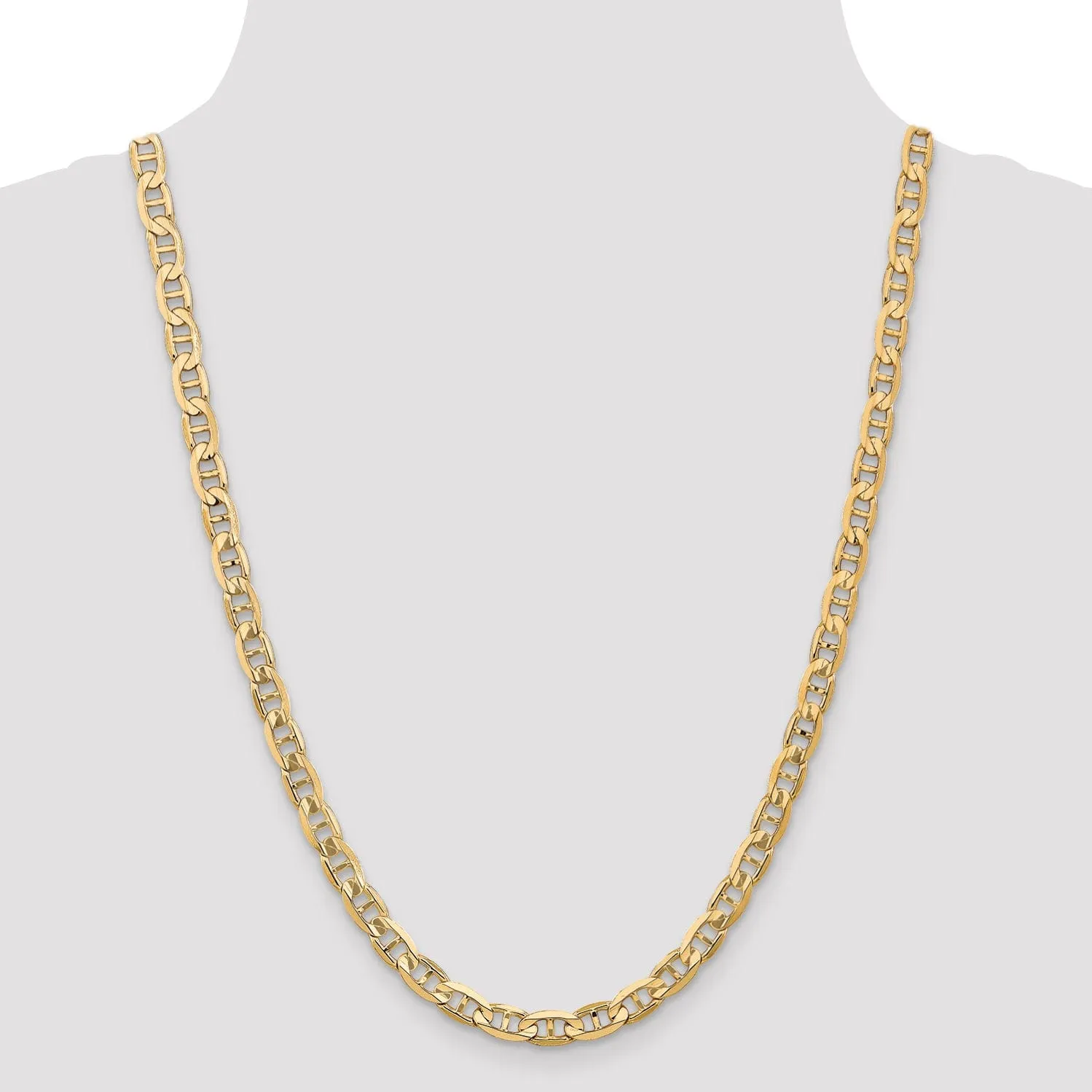 14k Yellow Gold 6.25mm Concave Anchor Chain