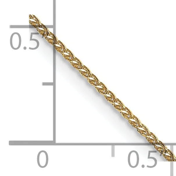 14k Yellow Gold .65mm Spiga Wheat Pendant Chain