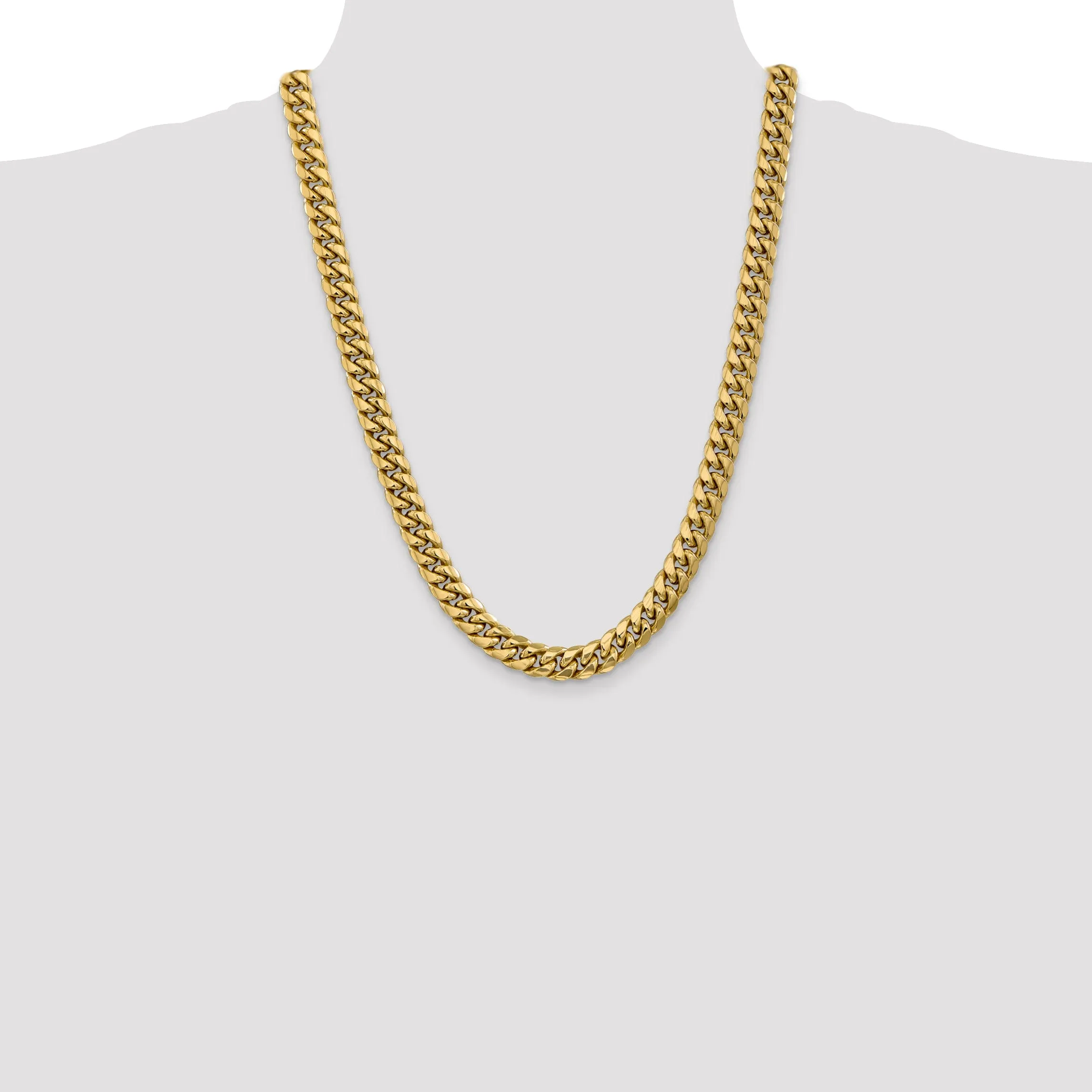 14k Yellow Gold 9.30mm Hollow Cuban Link Chain