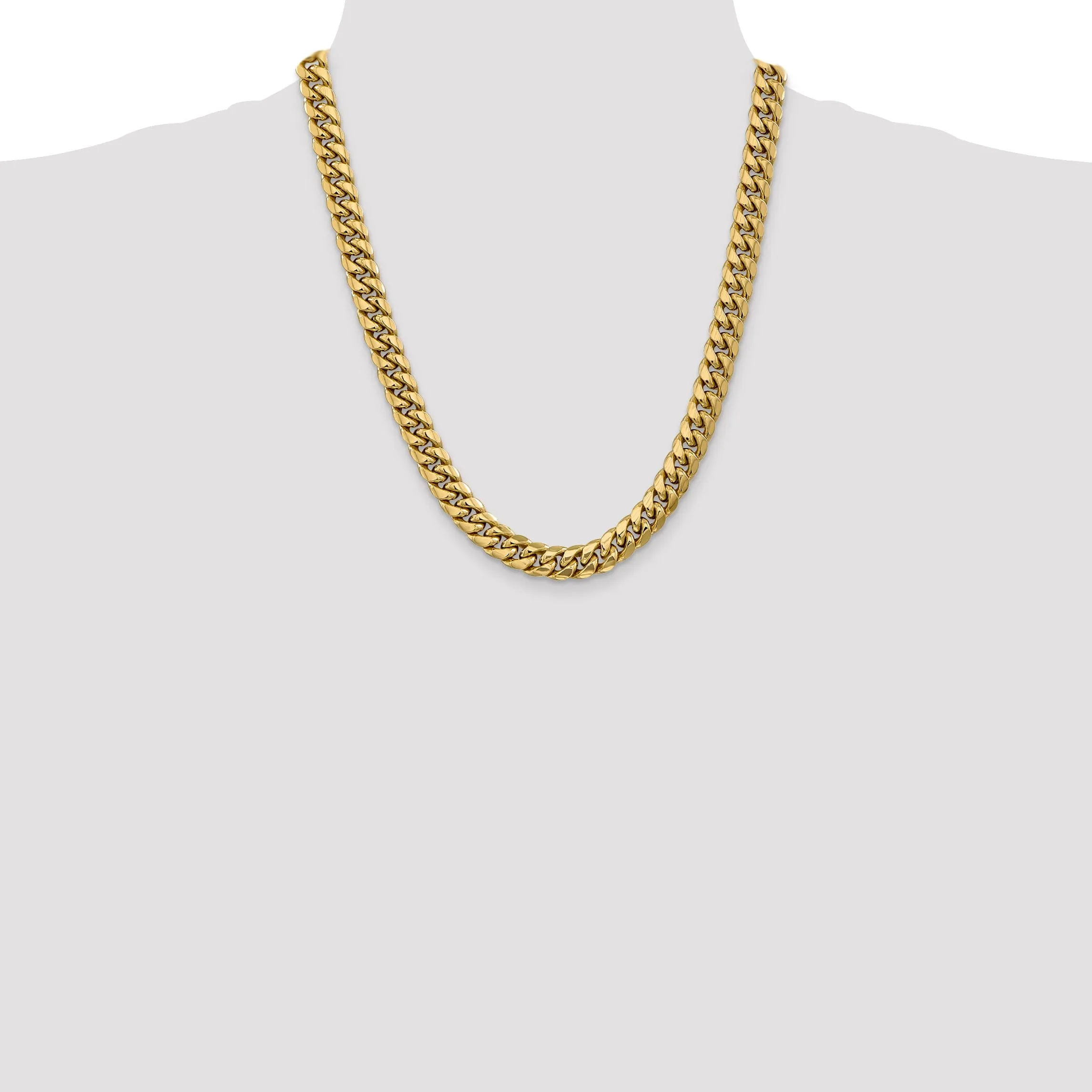 14k Yellow Gold 9.30mm Hollow Cuban Link Chain