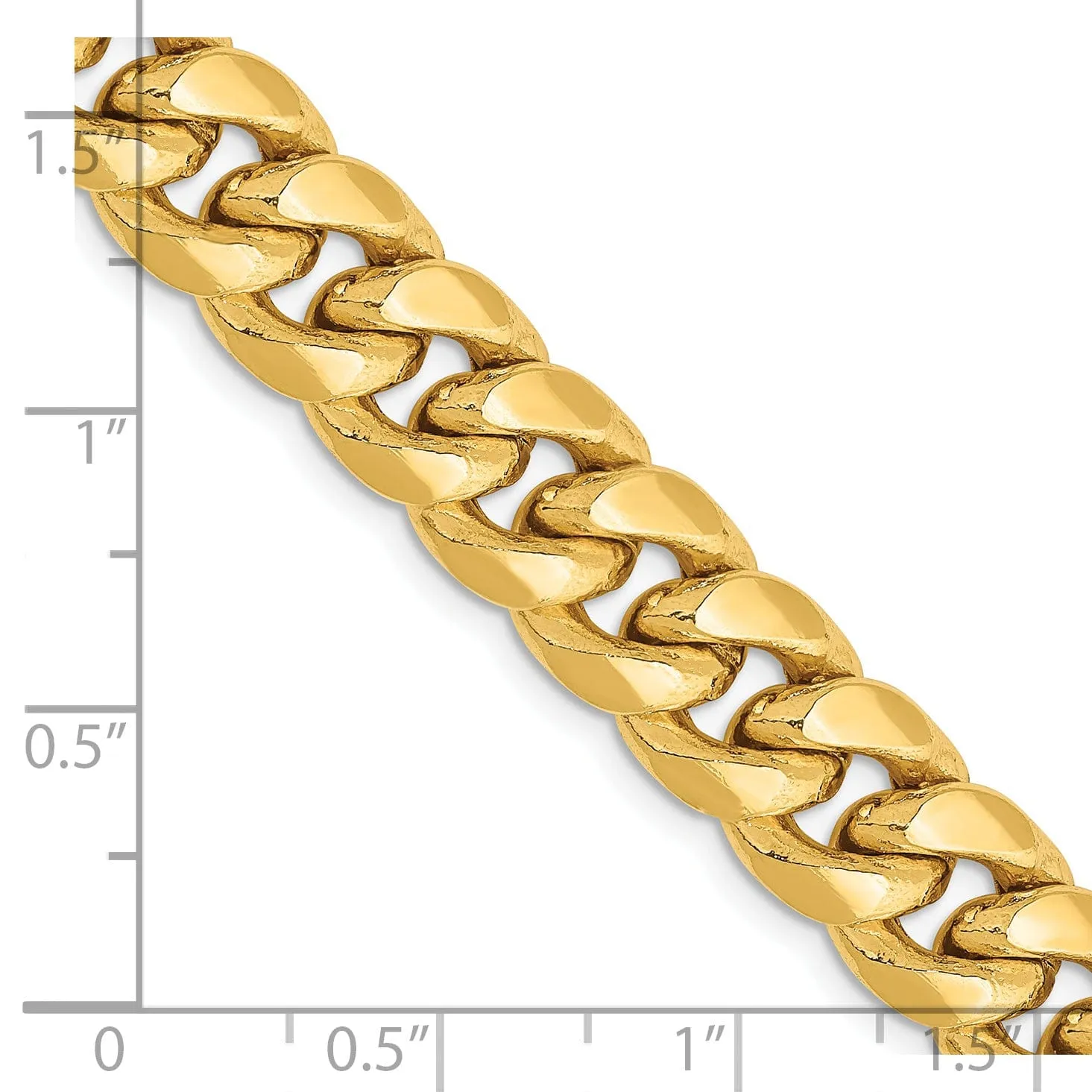 14k Yellow Gold 9.30mm Hollow Cuban Link Chain