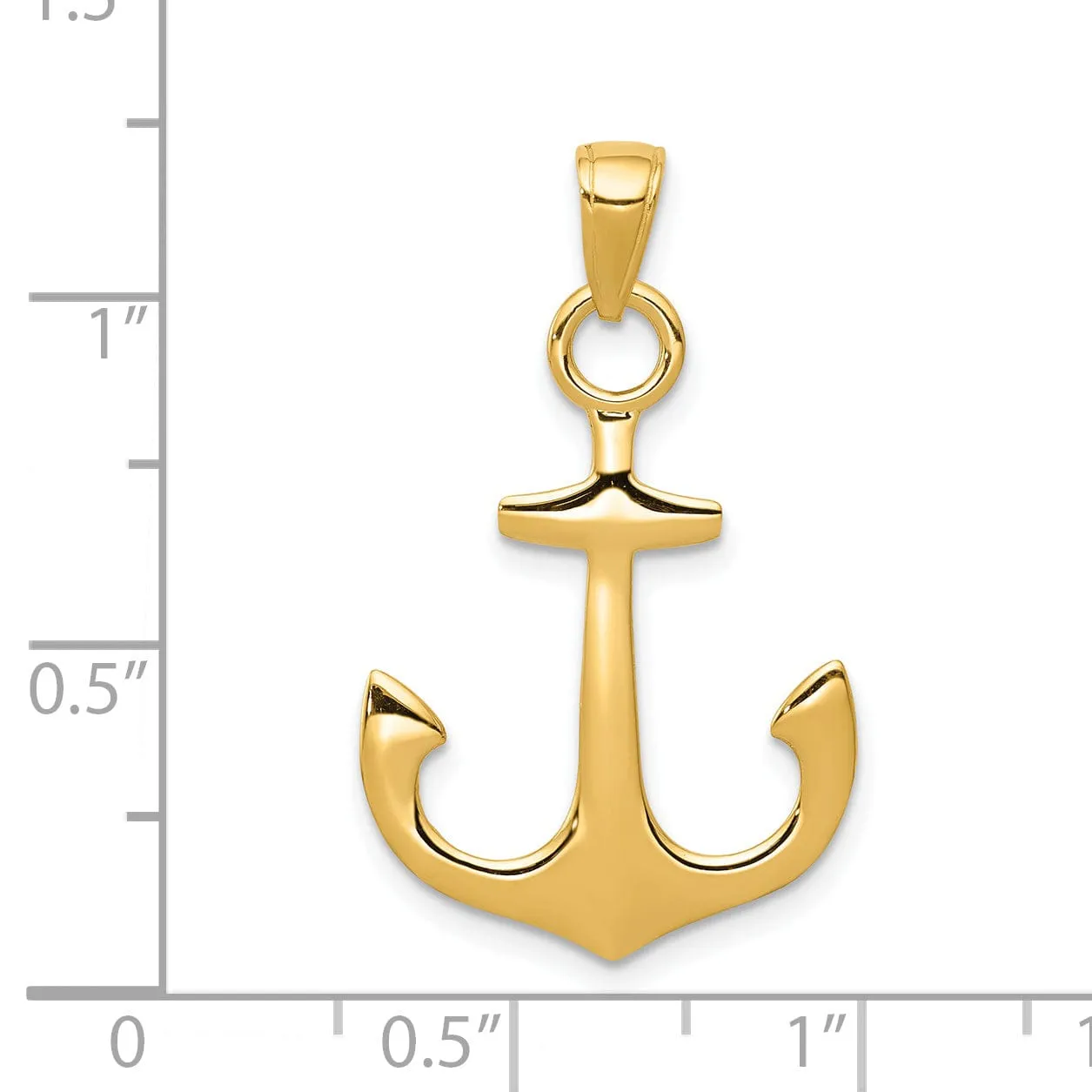 14k Yellow Gold Anchor Pendant