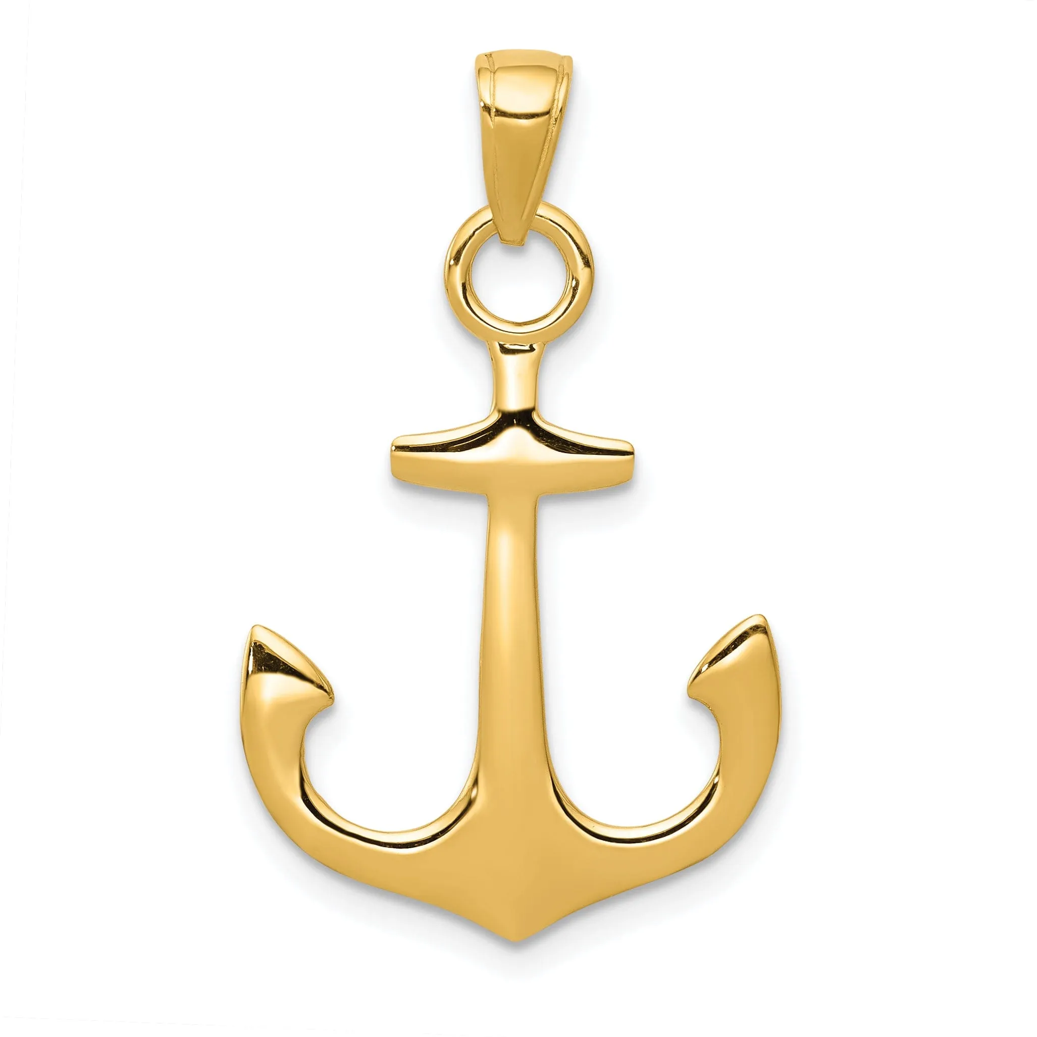14k Yellow Gold Anchor Pendant