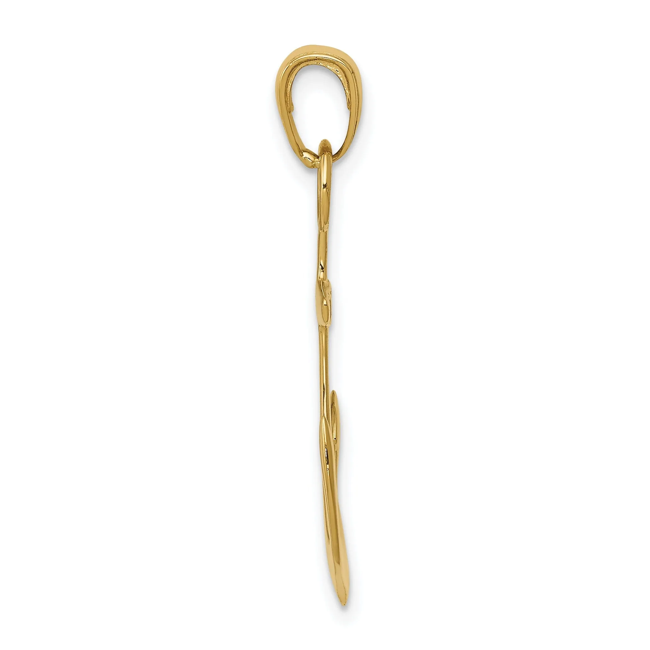 14k Yellow Gold Anchor Pendant